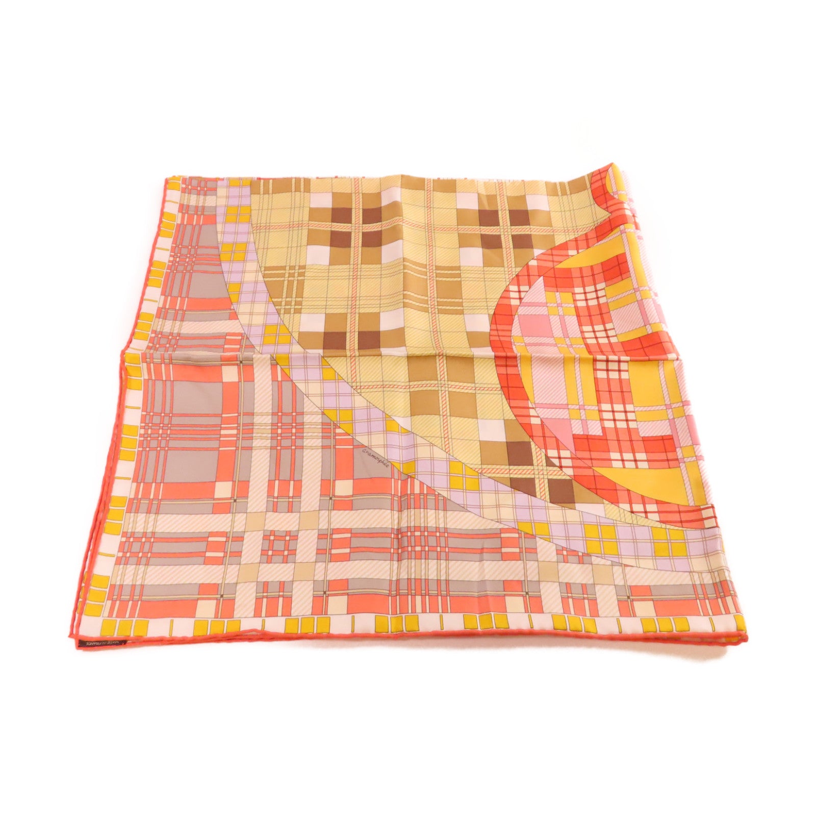 HERMES 絲質90x90 Scarf絲巾黃色/橙色/彩色