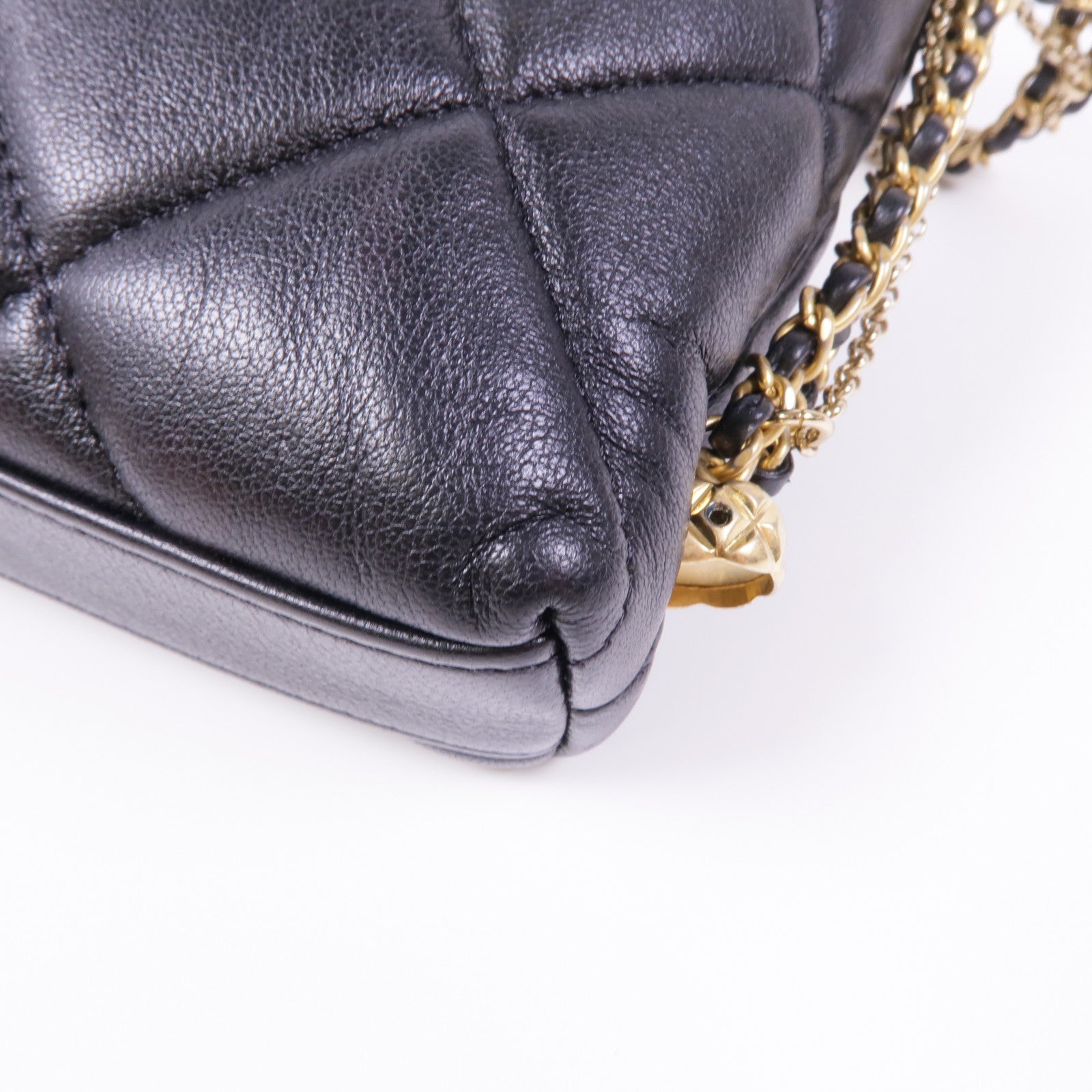 CHANEL 羊皮皮革Chain Shoulder Bag金扣鏈帶肩背袋