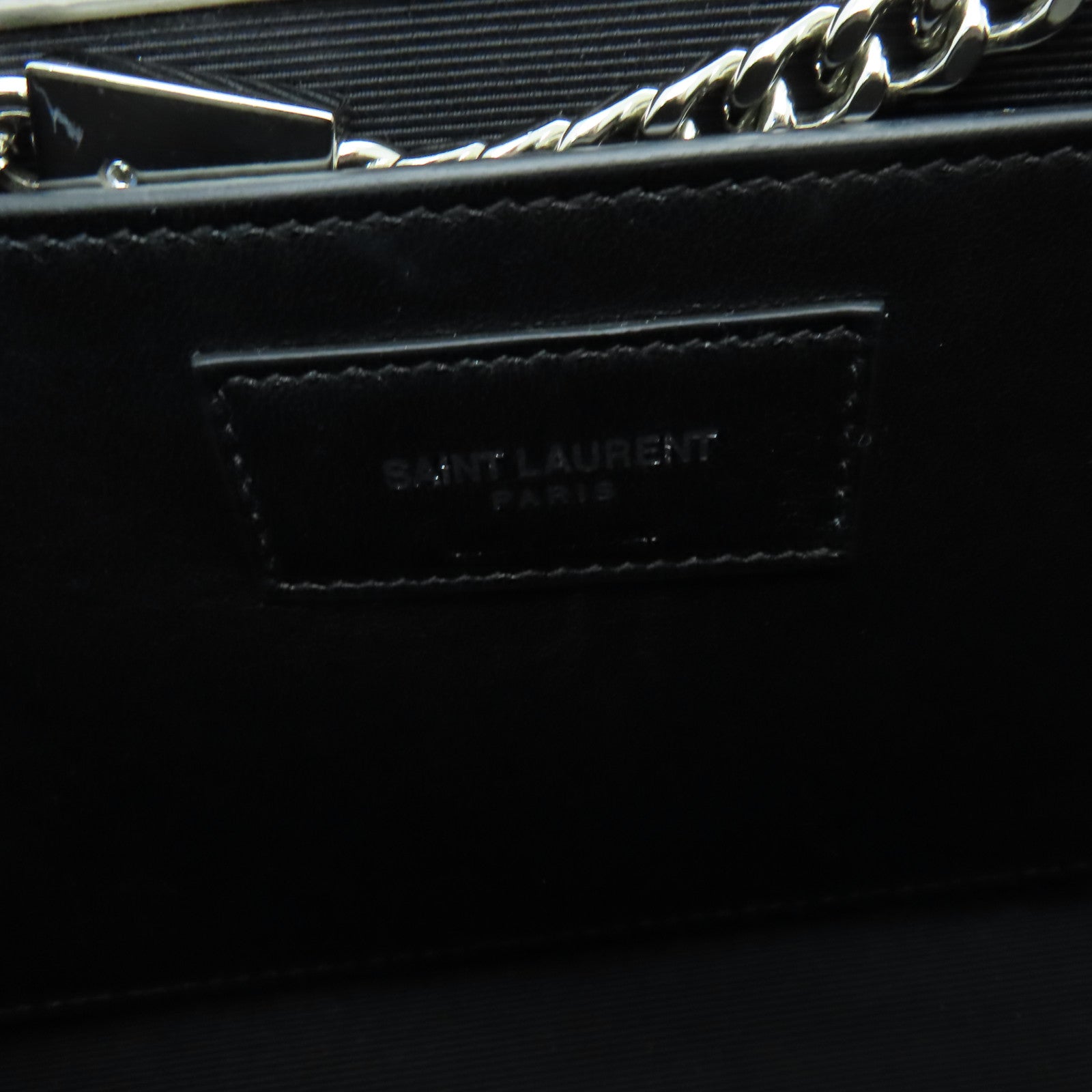 SAINT LAURENT 【激減優惠】牛皮皮革Medium Kate銀扣鏈帶肩背袋灰色