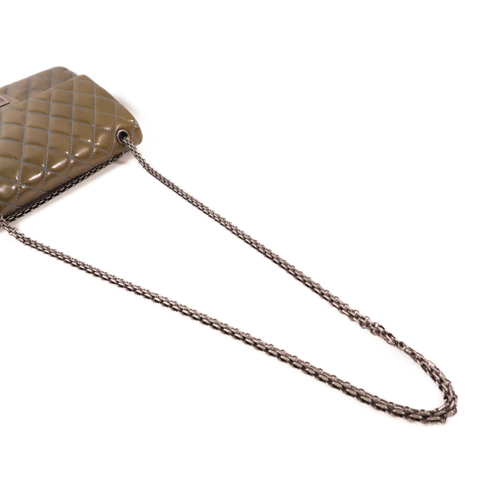 CHANEL 【激減優惠】漆皮皮革2.55鏈帶肩背袋