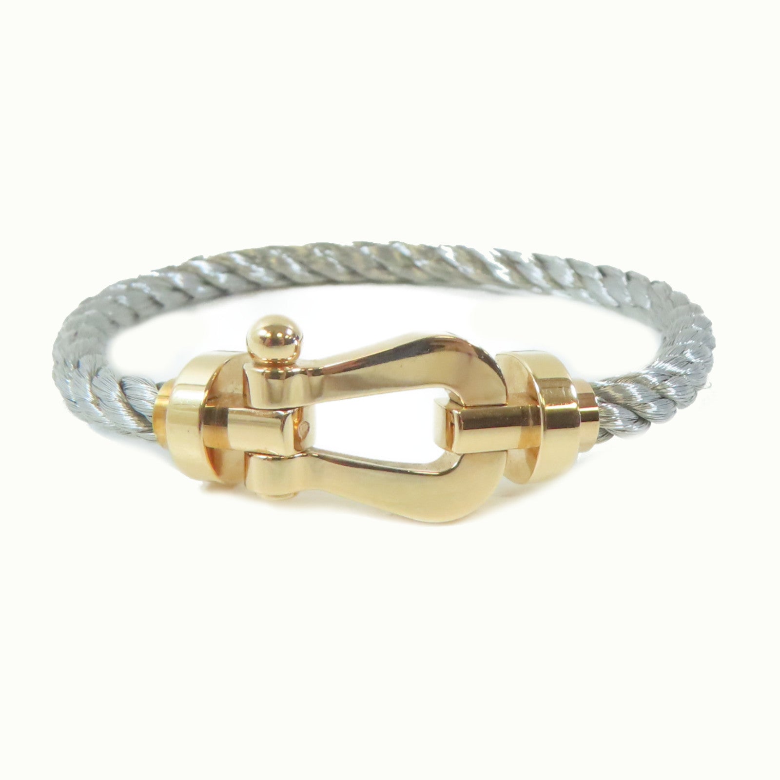 FRED 18K黃金Force 10 Bracelet手鐲銀色/綠色/啡色#15cm