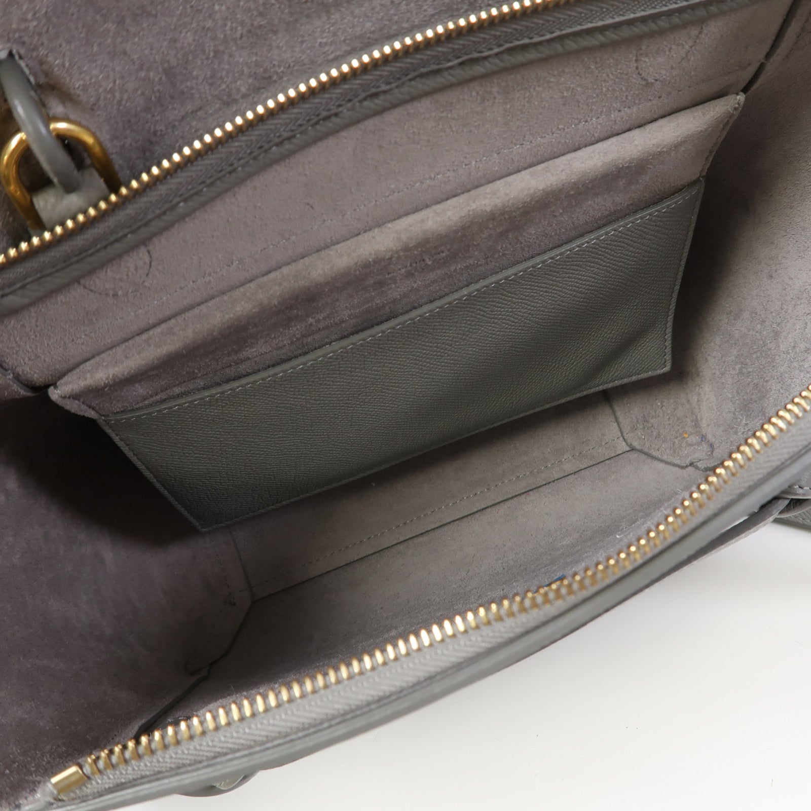 CELINE 牛皮皮革Belt Bag金扣手挽肩背兩用袋灰色