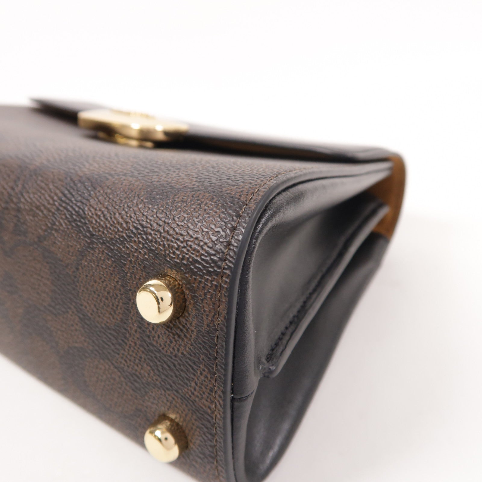 COACH 塗層帆布Eliza Top Handle Bag金扣手挽肩背兩用袋