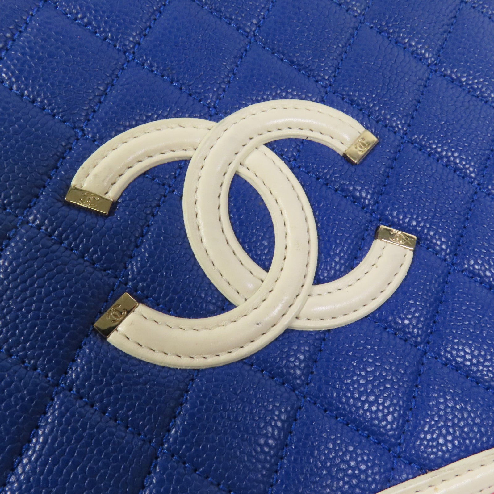 CHANEL 【激減優惠】牛皮皮革Vanity Case金扣鏈帶手挽肩背兩用袋
