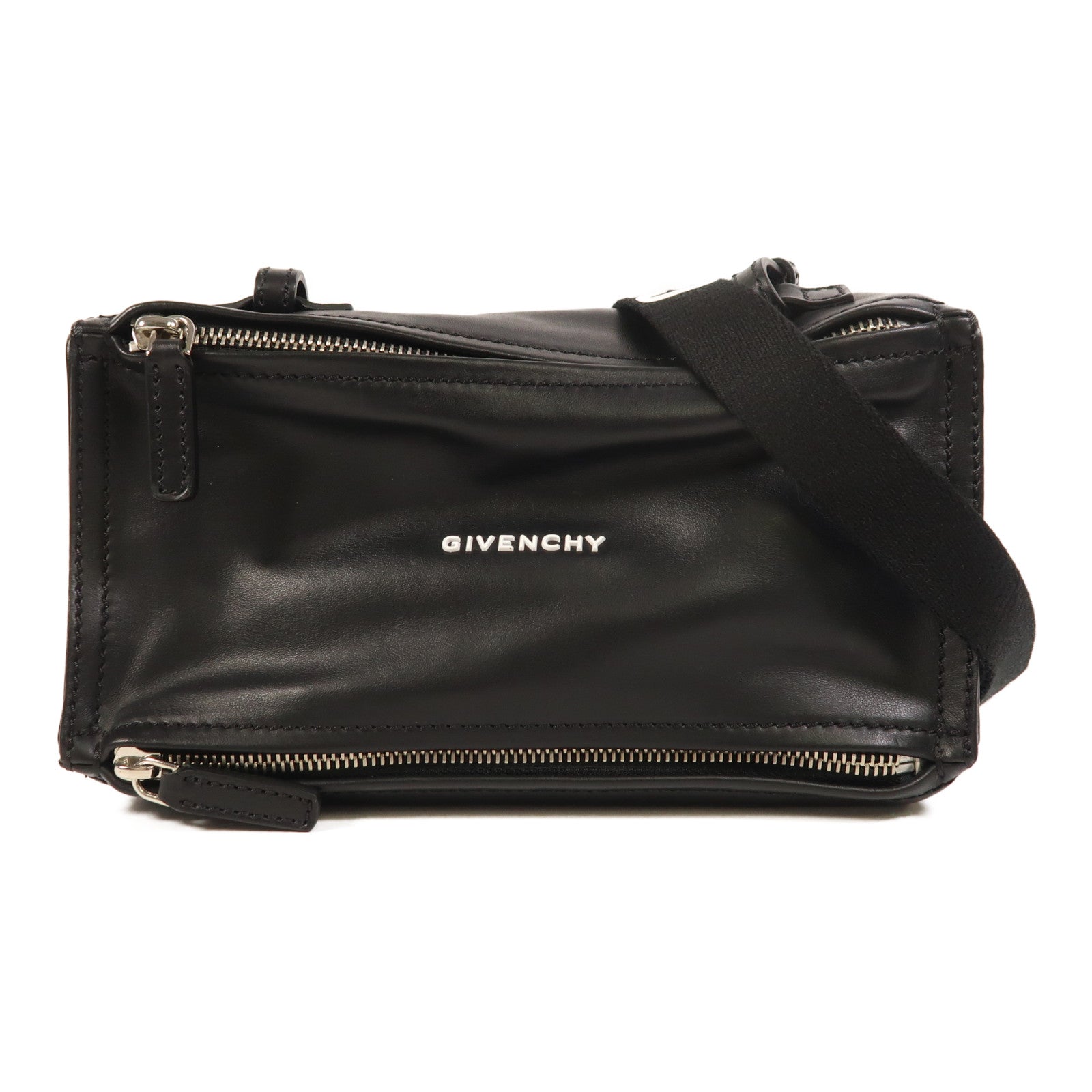 GIVENCHY 牛皮皮革Mini Pandora銀扣肩背袋