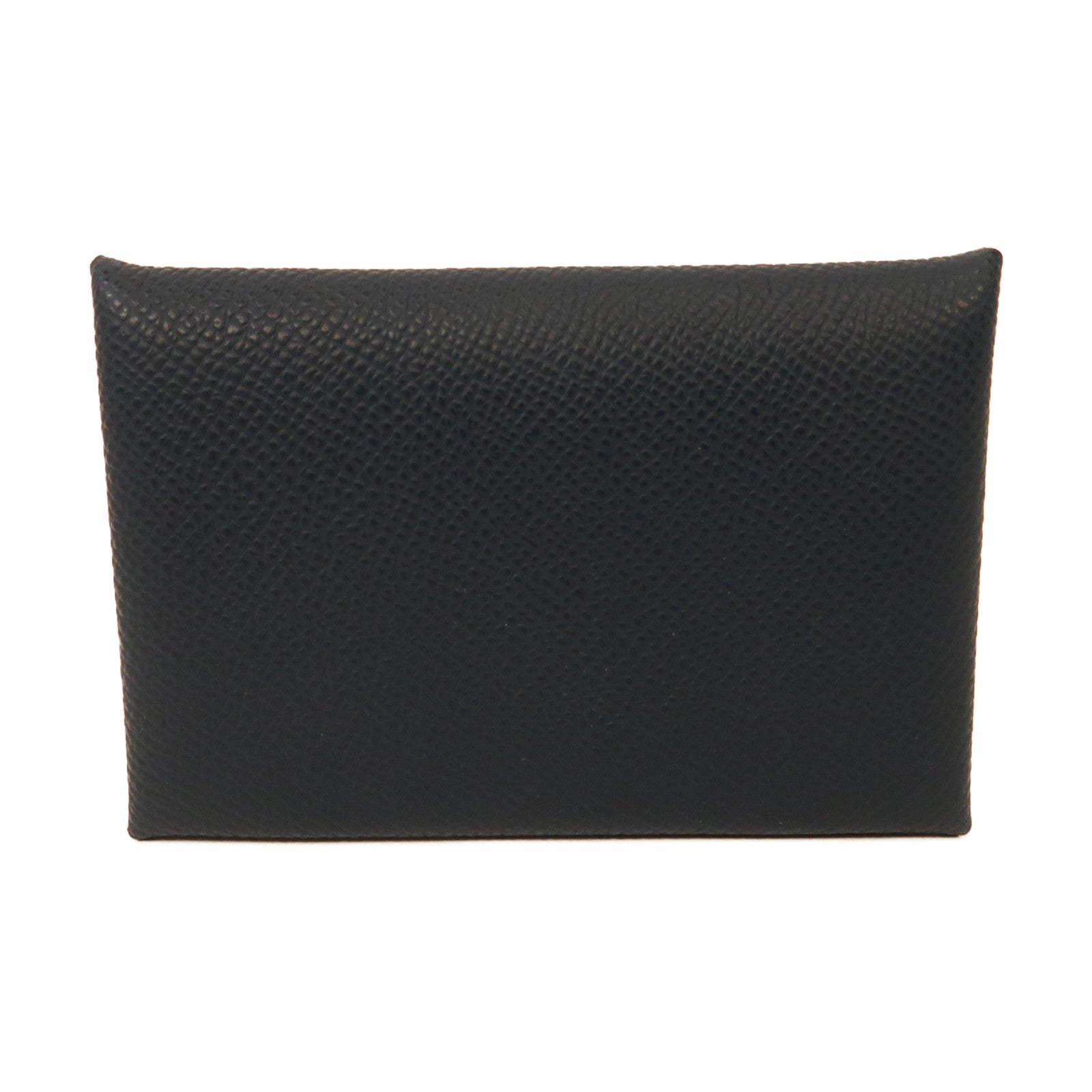 HERMES Epsom皮革Calvi Card Case銀扣卡片套Bleu de Prusse/深藍色