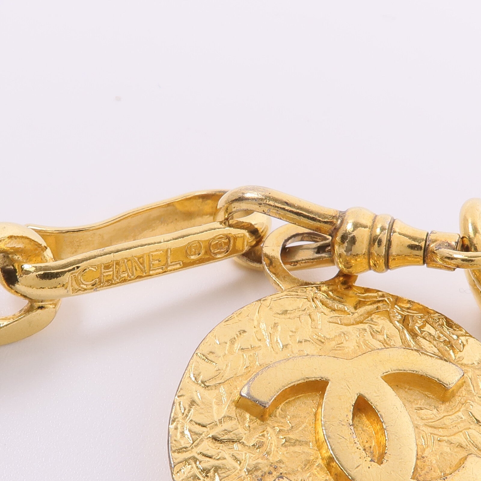 CHANEL 牛皮皮革/金屬Belt Chain皮帶