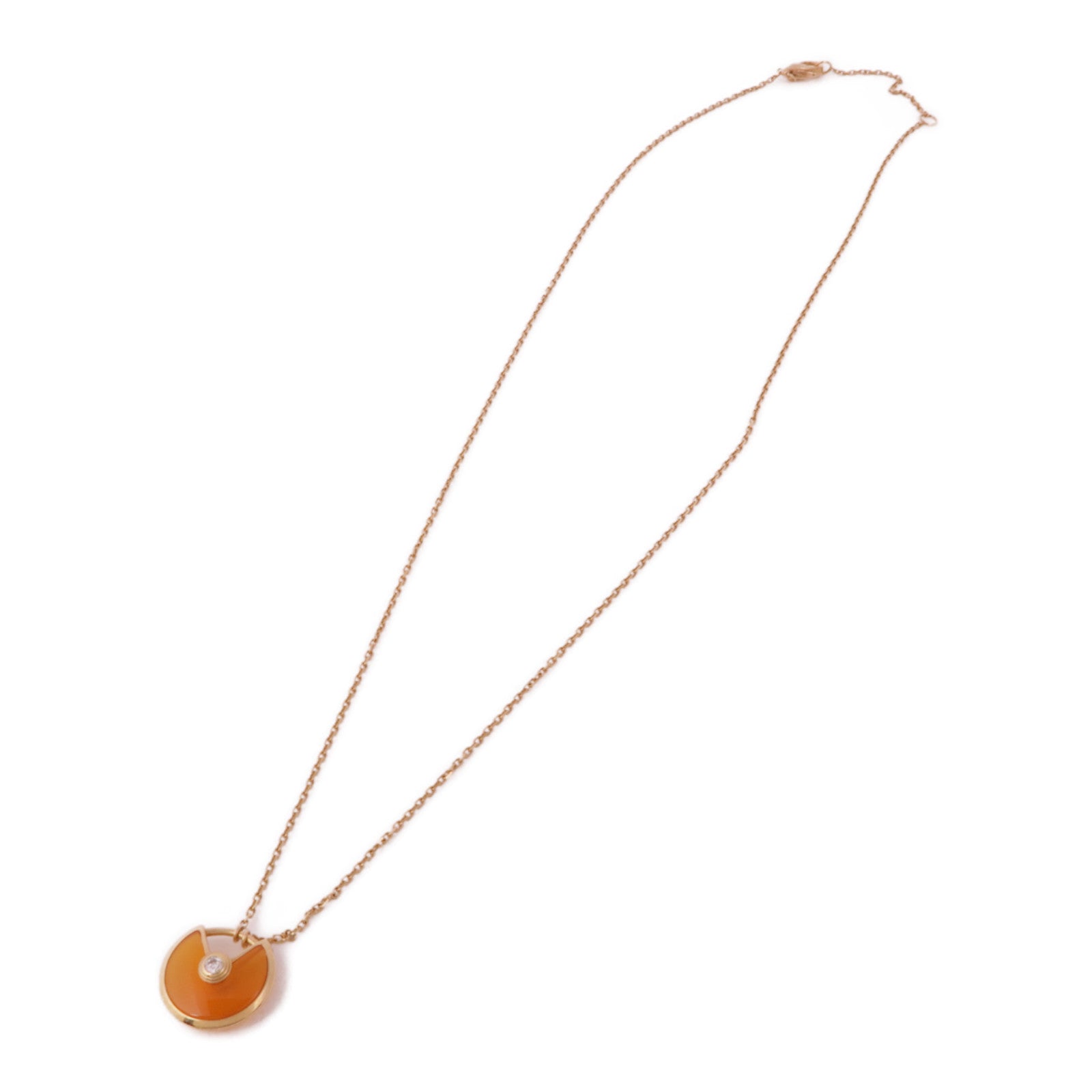 CARTIER 【激減優惠】18K玫瑰金Amulette De Cartier XS紅翡翠/鑽石項鍊