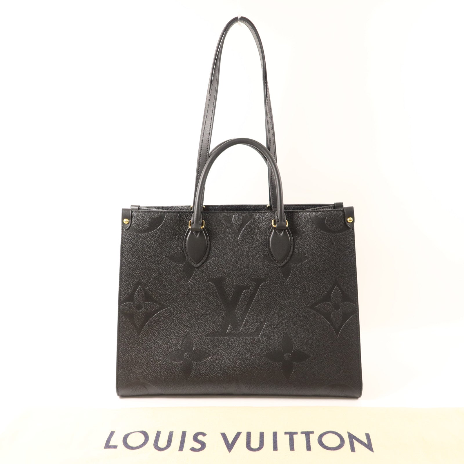 LOUIS VUITTON Monogram Empreinte On The Go MM金扣手挽肩背兩用袋