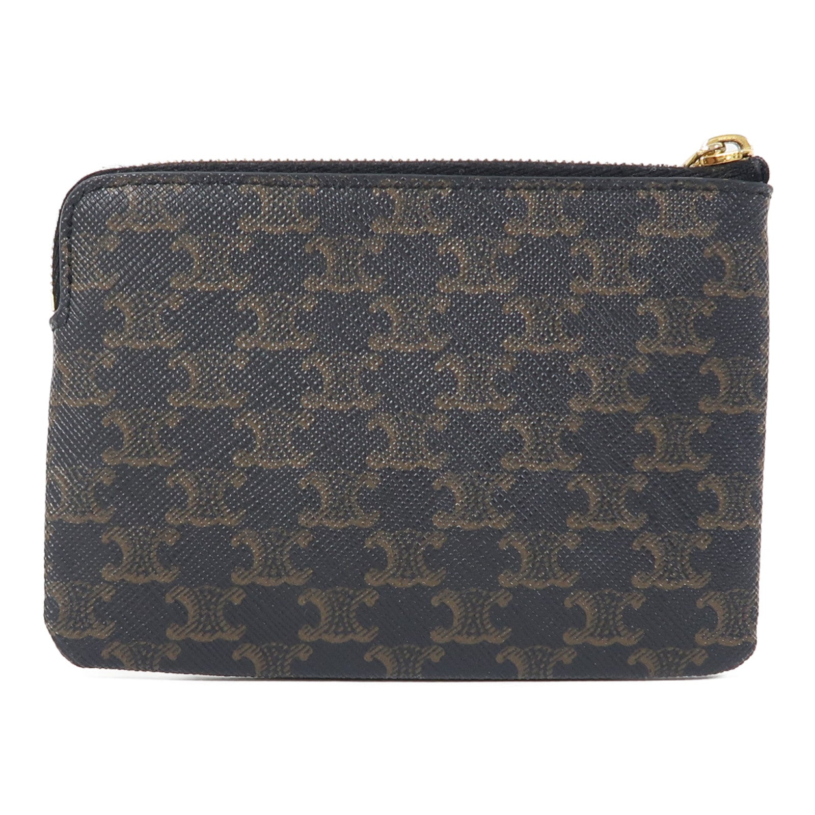 CELINE 塗層帆布Coin Purse金扣零錢包啡色