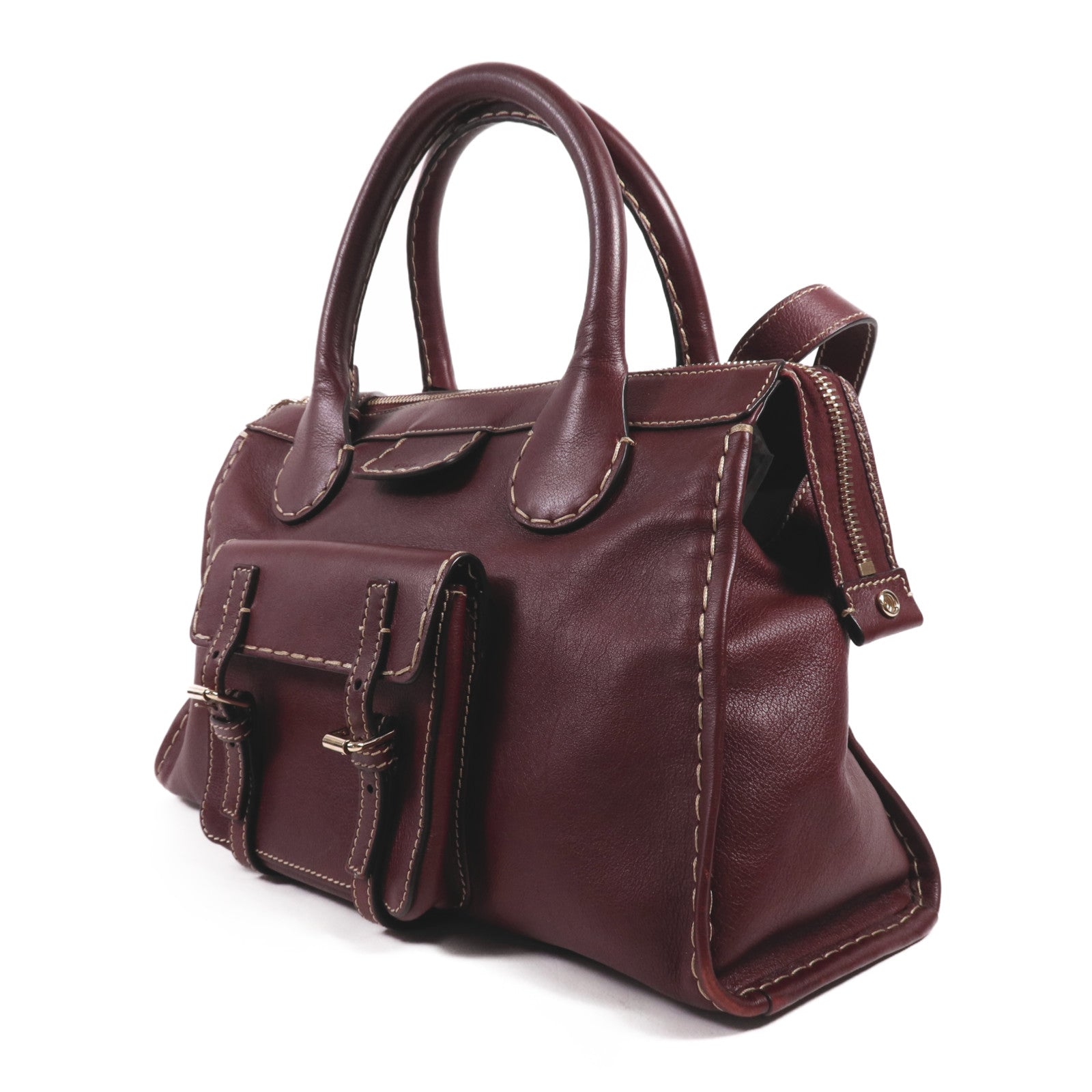 Chloe 牛皮皮革Edith Handle Bag金扣肩背袋