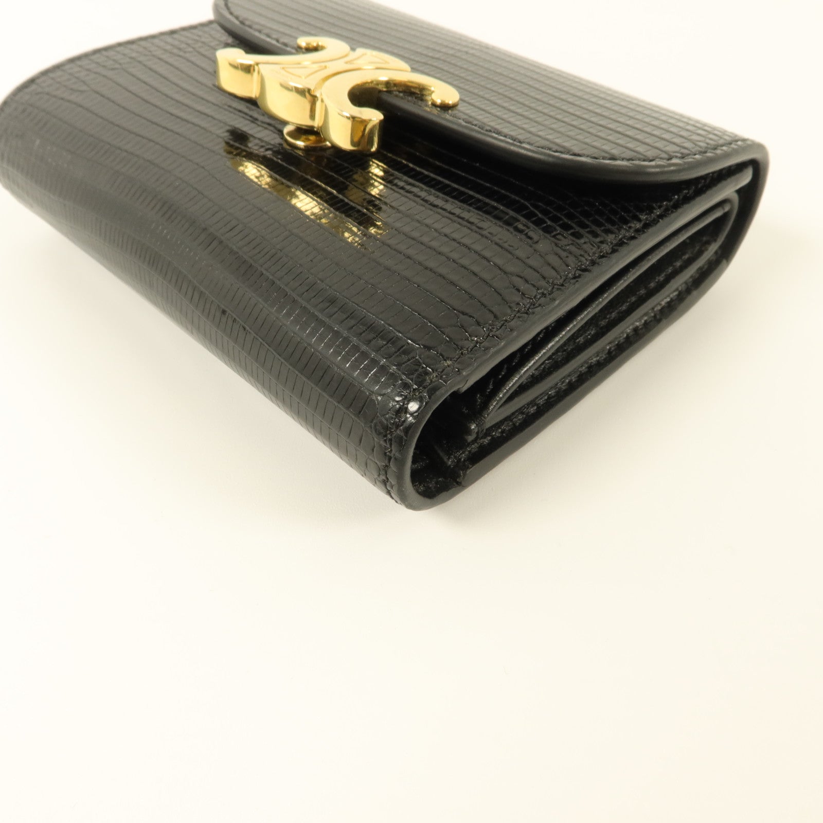 CELINE 蜥蝪皮革Triomphe Trifold Wallet錢包