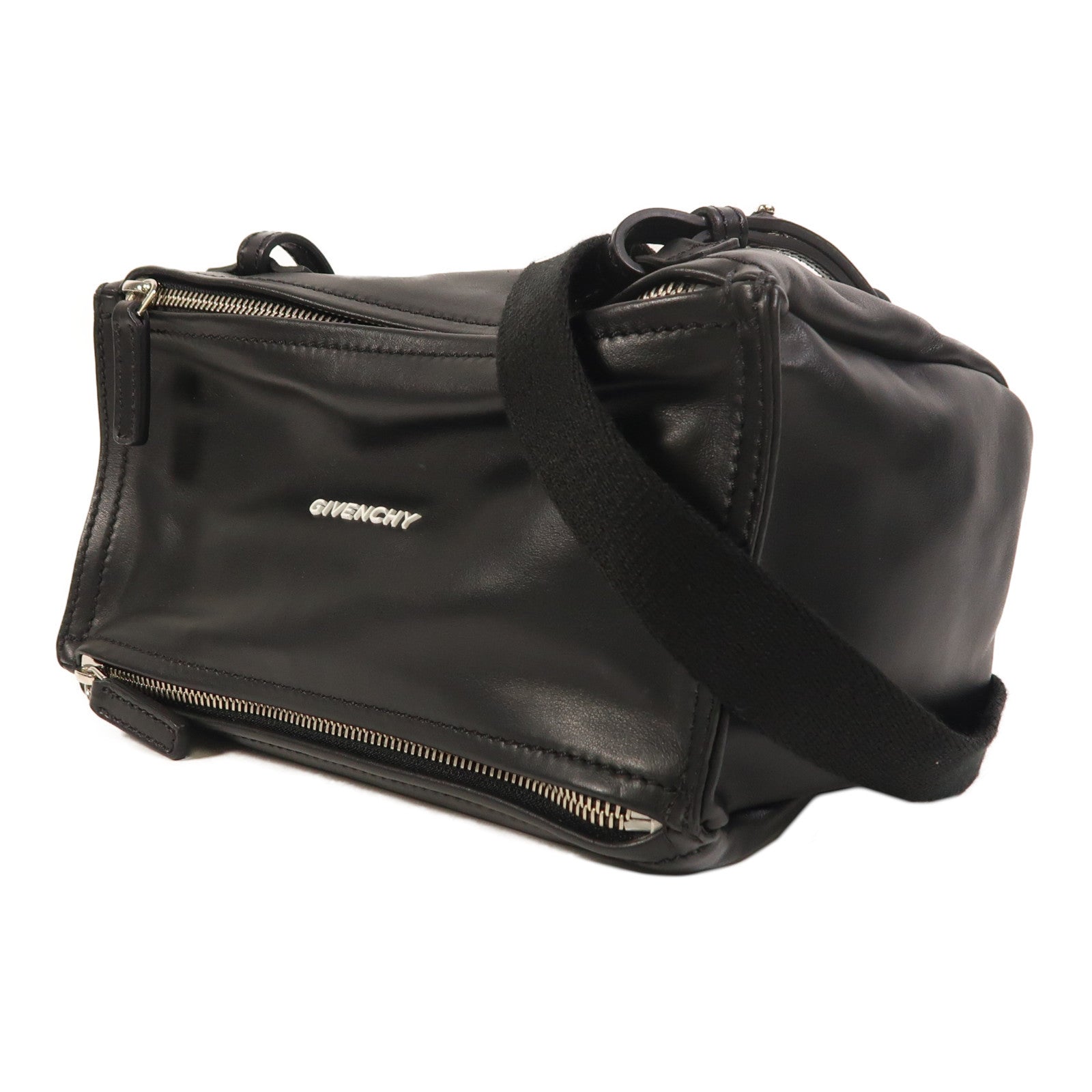 GIVENCHY 牛皮皮革Mini Pandora銀扣肩背袋