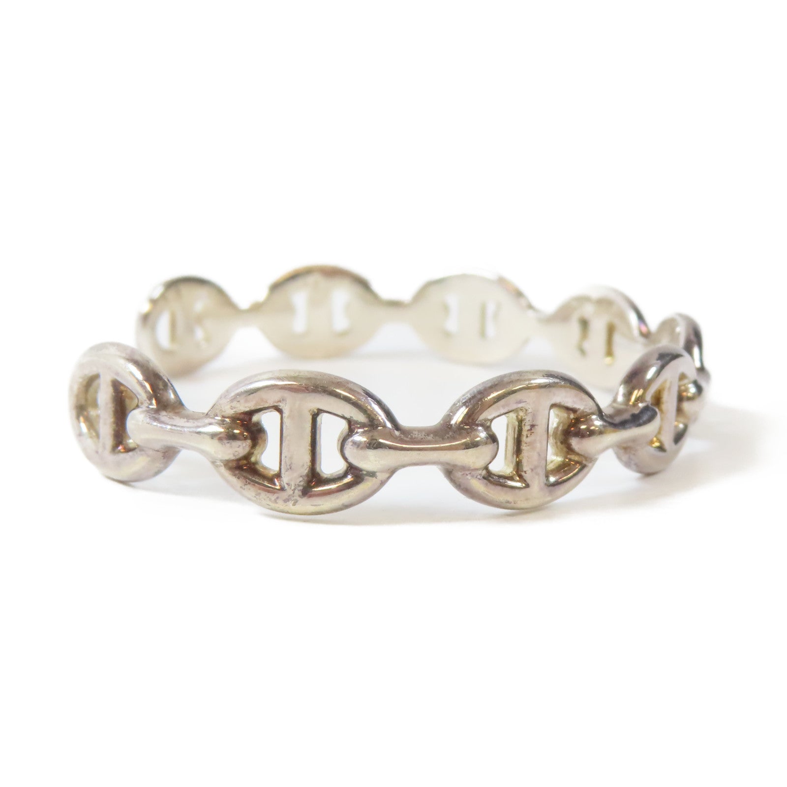 HERMES 925純銀Chaine D'ancre Enchainee Bracelet#16cm