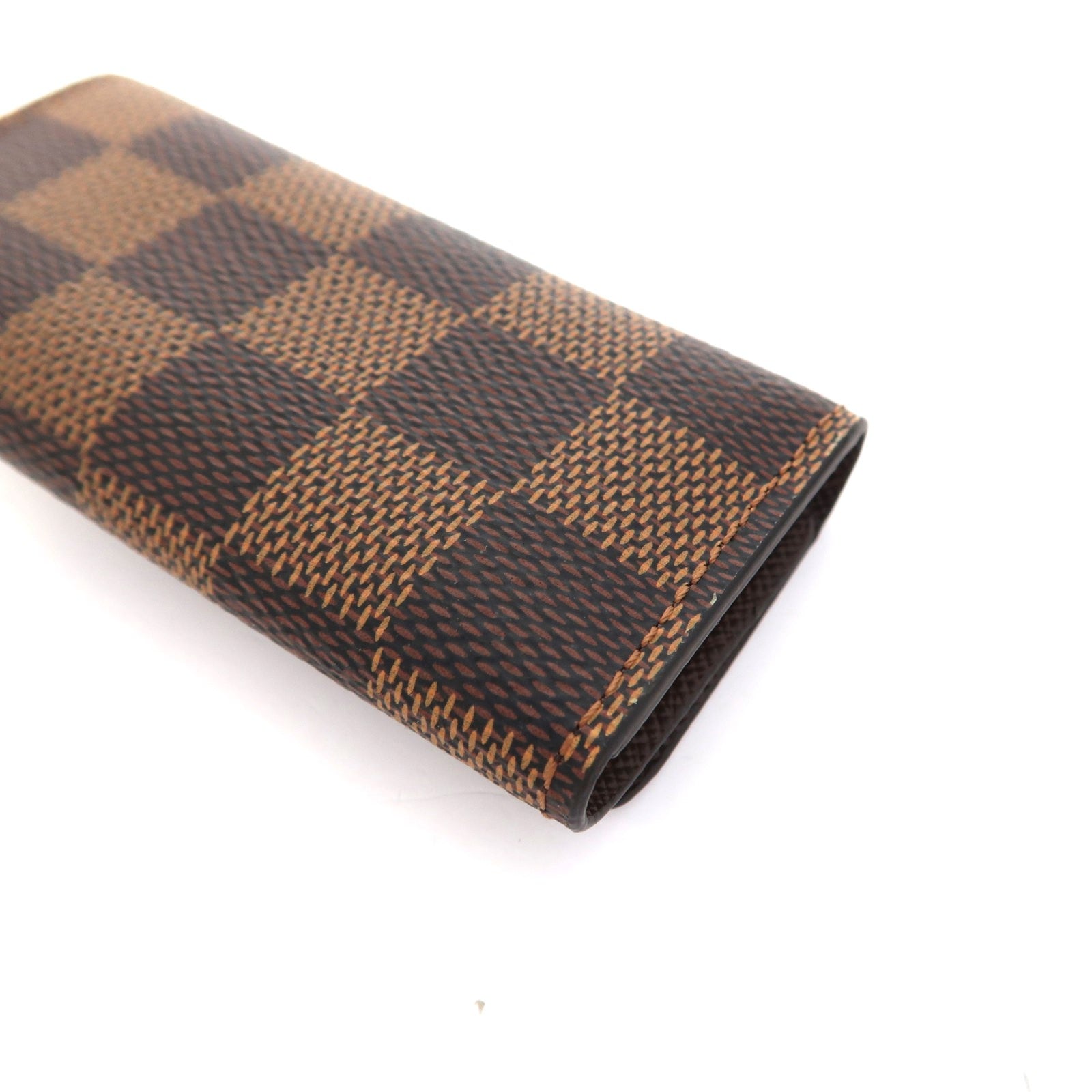 LOUIS VUITTON Damier Key Case金扣鎖匙扣棕色