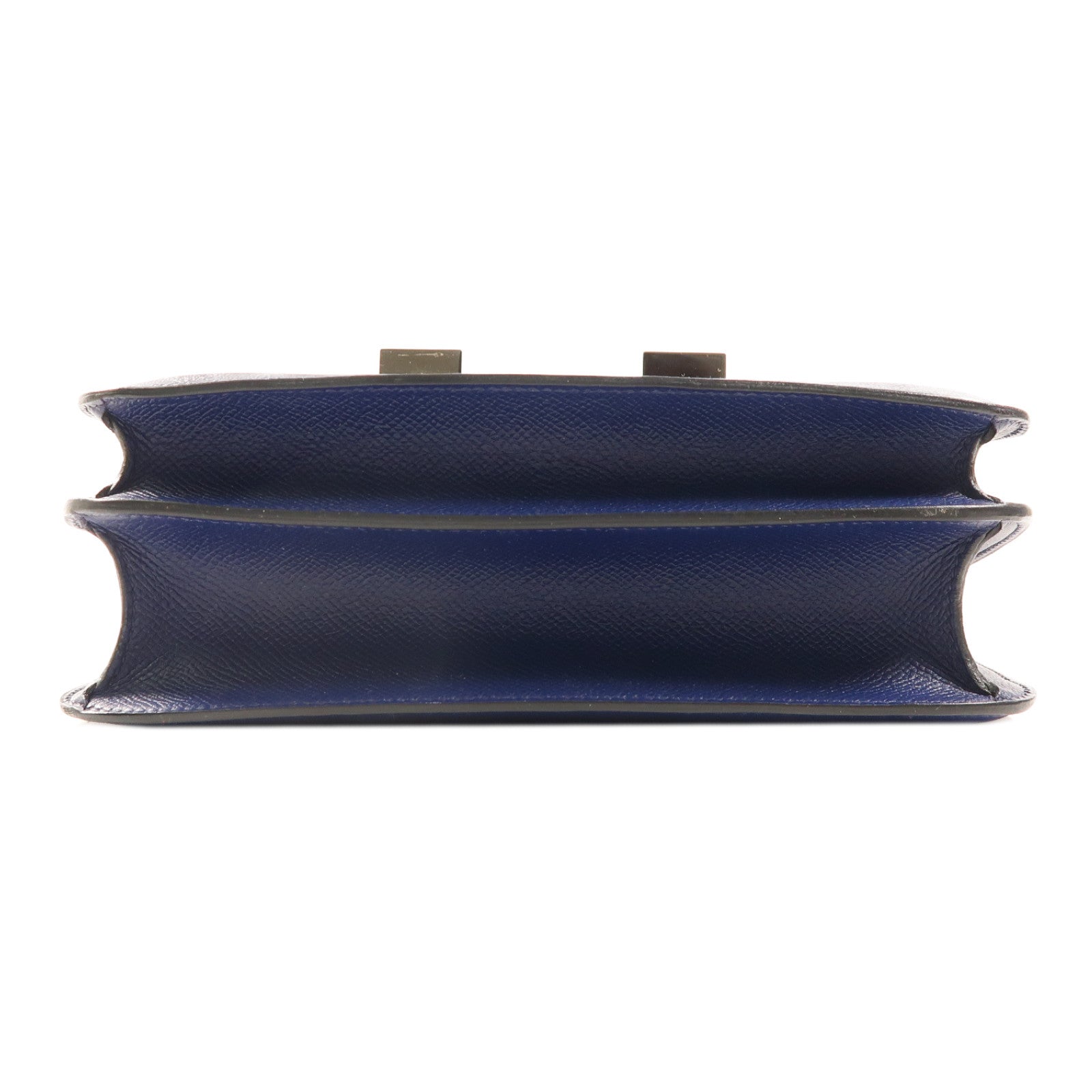 HERMES Epsom皮革Constance 24銀扣肩背袋Bleu Saphir藍色