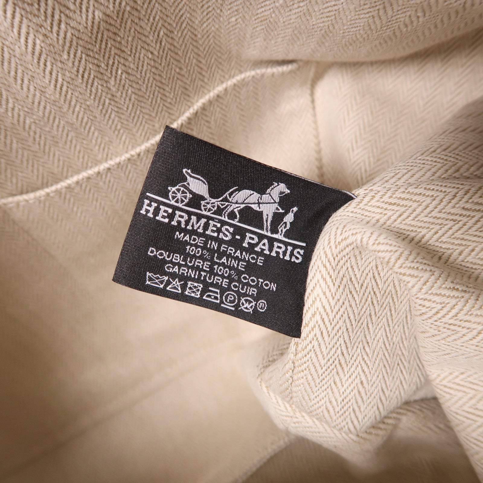 HERMES 帆布Bride A-Brac Case GM銀扣手挽袋