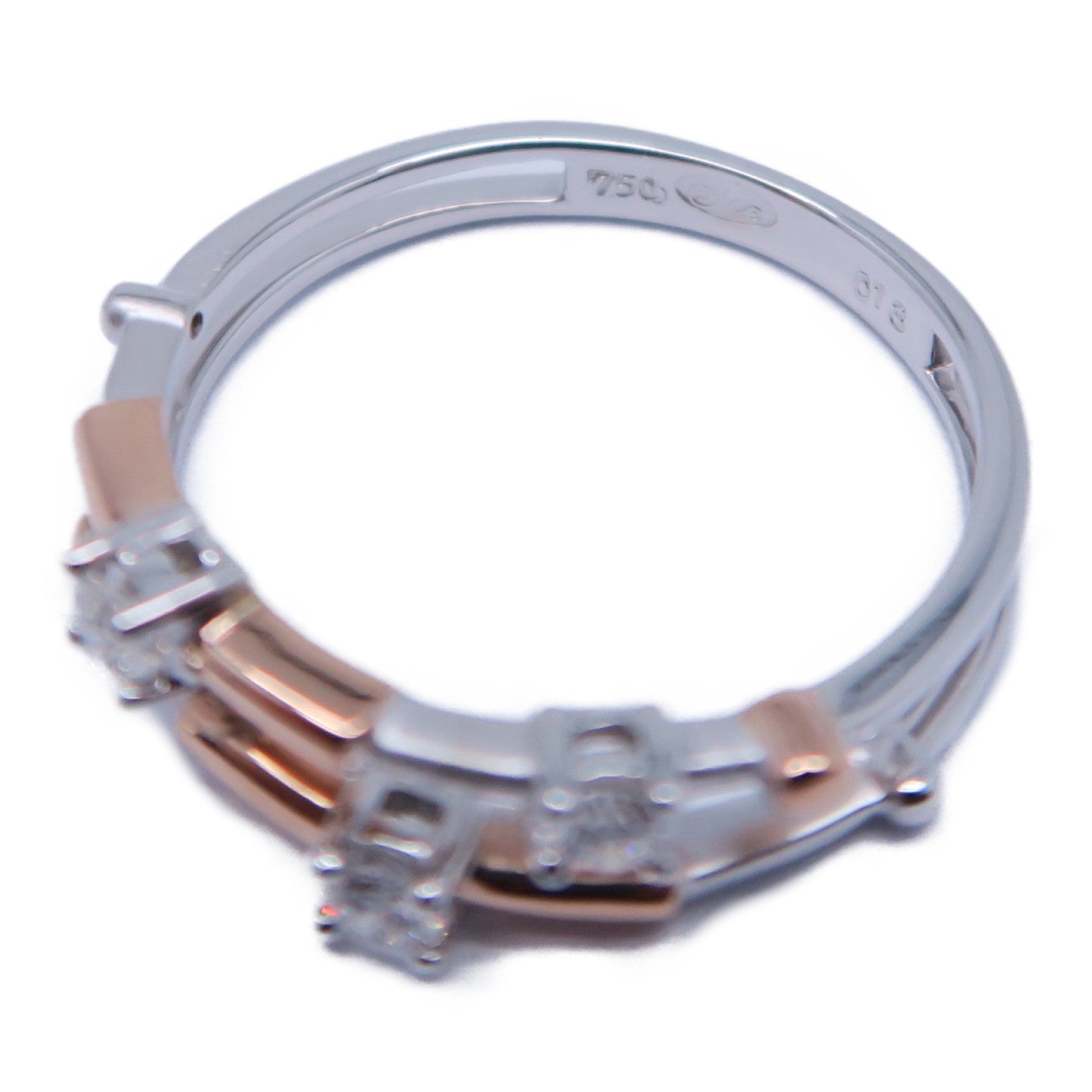 JEWELRY 【激減優惠】18K白金/18K玫瑰金Diamond Ring 0.13ct鑽石戒指US#5.75