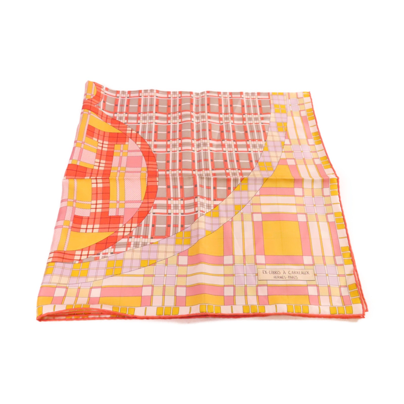 HERMES 絲質90x90 Scarf絲巾黃色/橙色/彩色