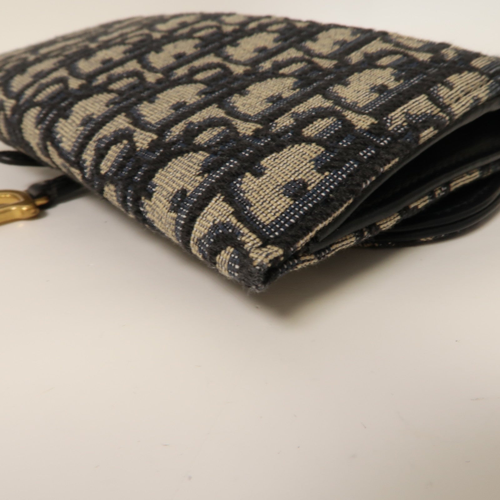 Dior 帆布Shoulder Bag金扣鏈帶肩背袋藍色/米色