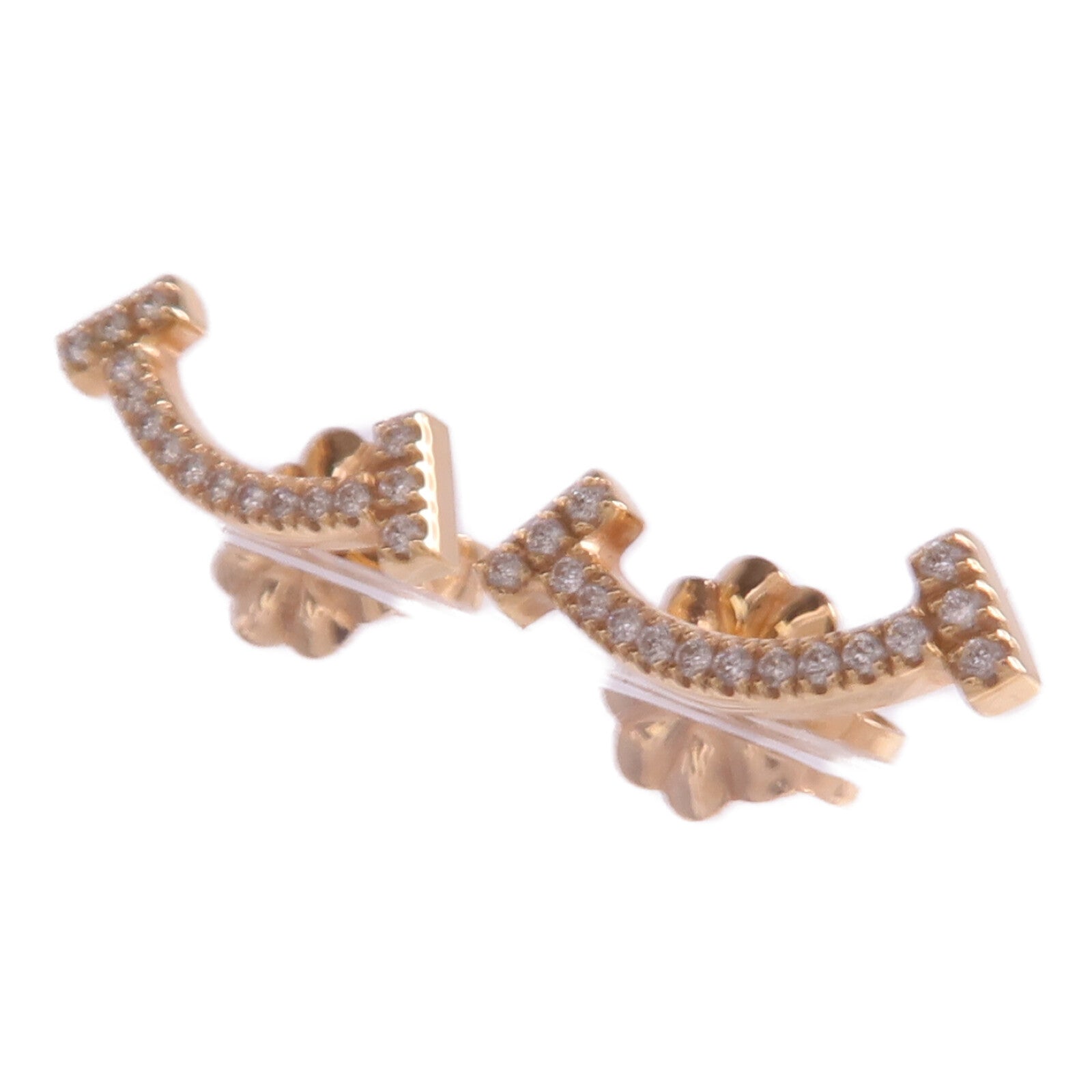 TIFFANY＆CO 18K玫瑰金T Smile Mini Earrings鑽石耳環