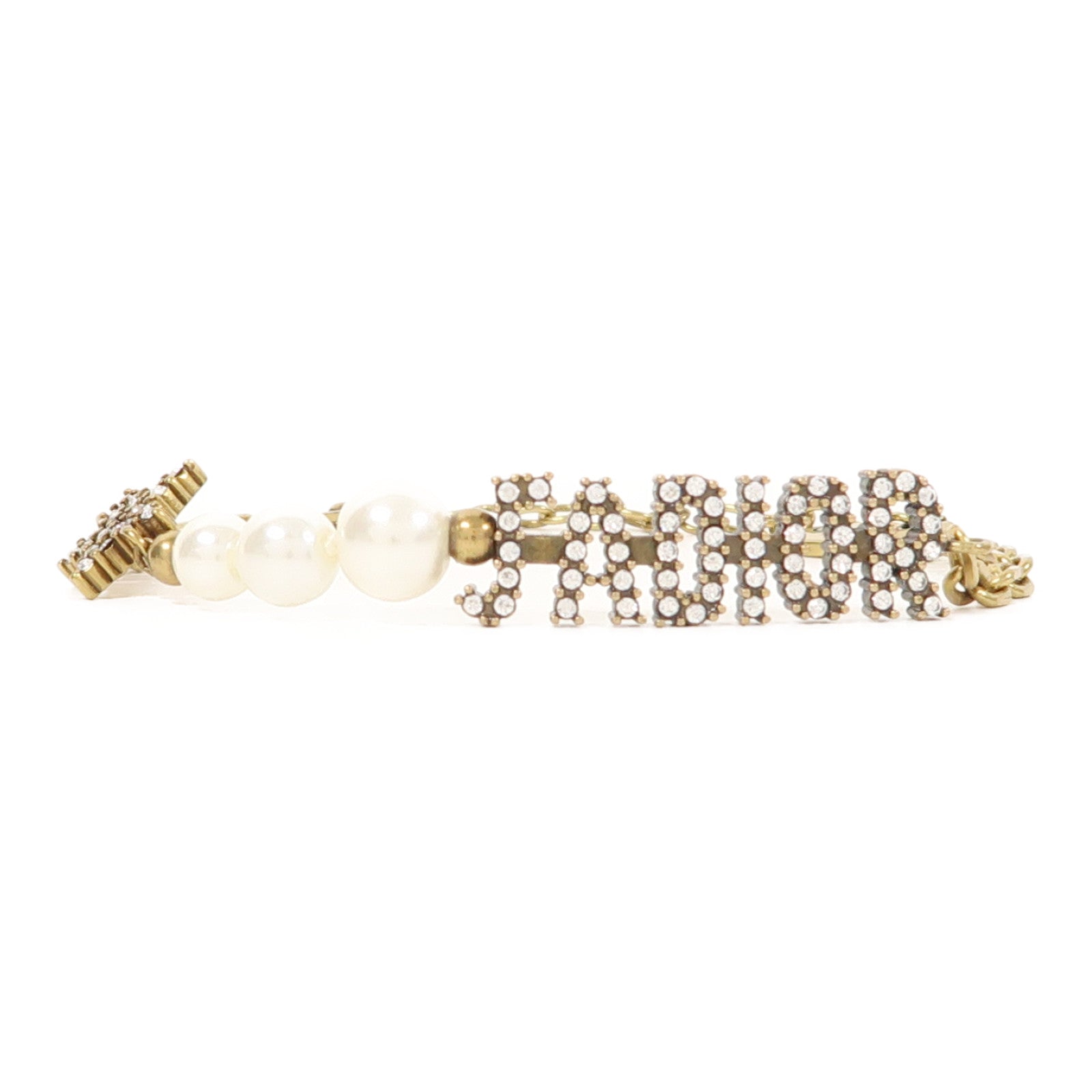 Dior 金屬/水晶J'Adior Bracelet手鏈金色