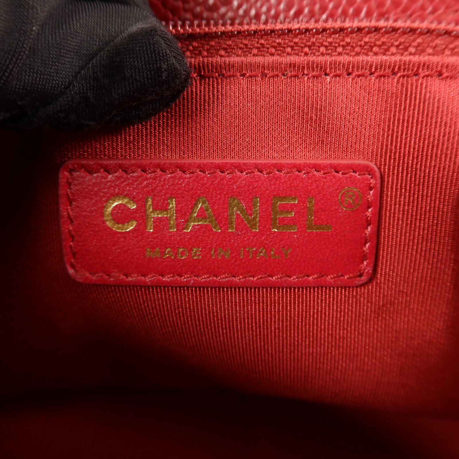 CHANEL 牛皮皮革Top Handle金扣鏈帶手挽肩背兩用袋