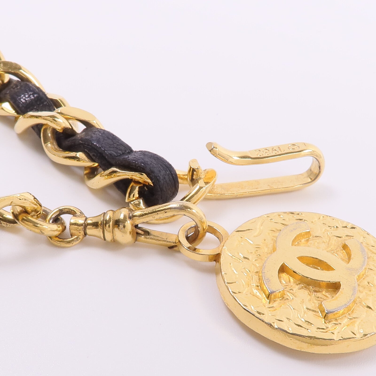 CHANEL 牛皮皮革/金屬Belt Chain皮帶