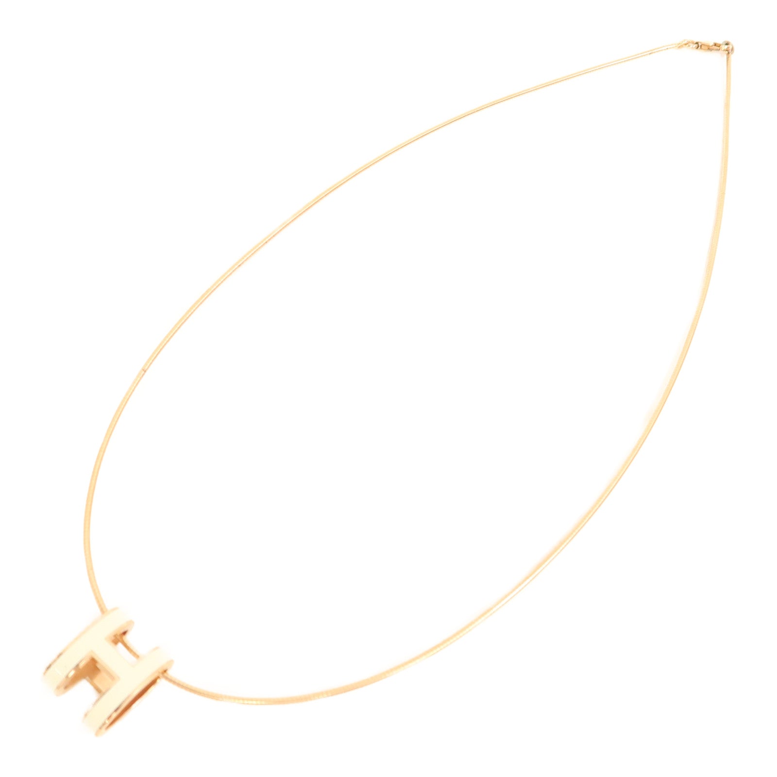 HERMES 金屬Pop H Necklace項鍊白色/金色