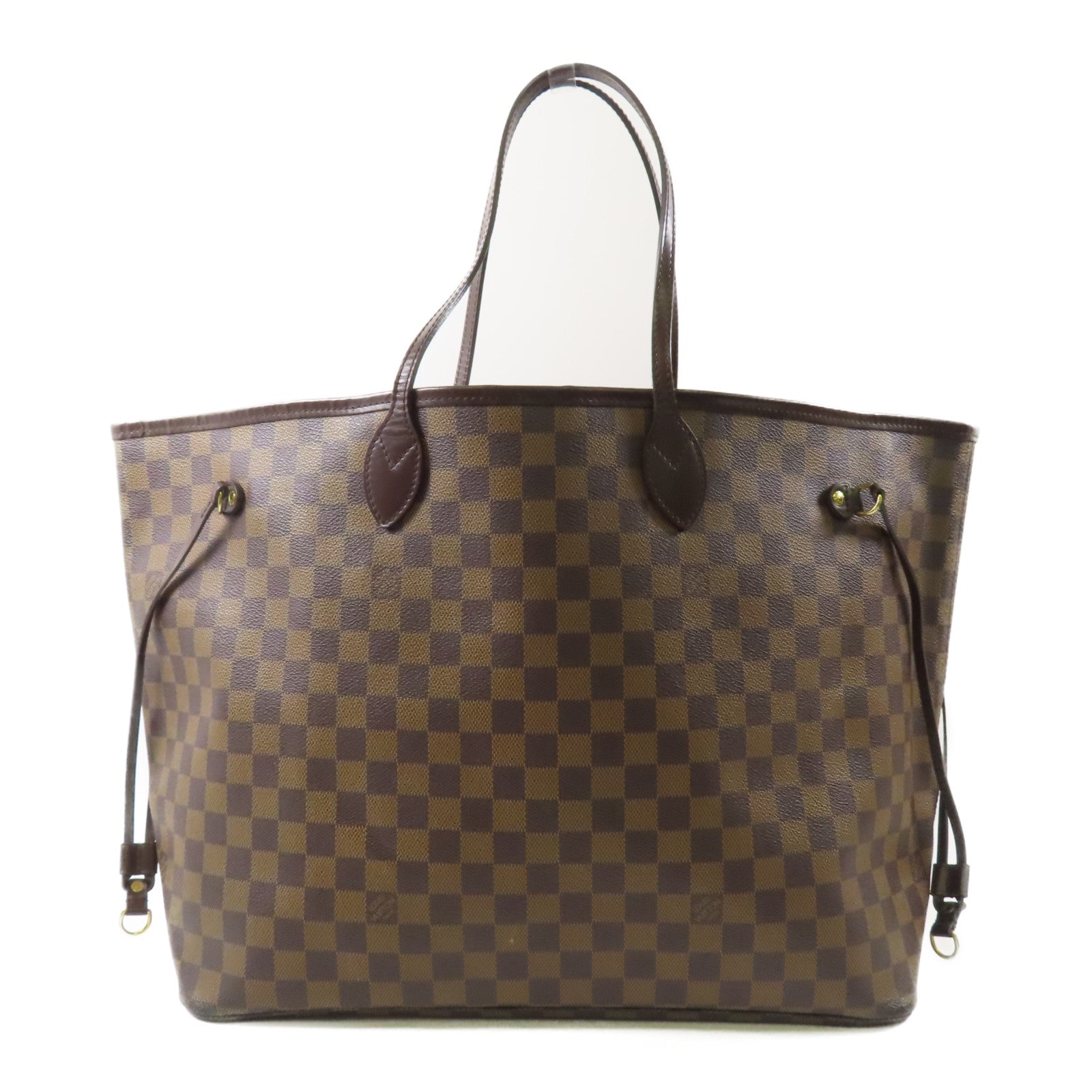 LOUIS VUITTON Damier Neverfull GM金扣手挽袋