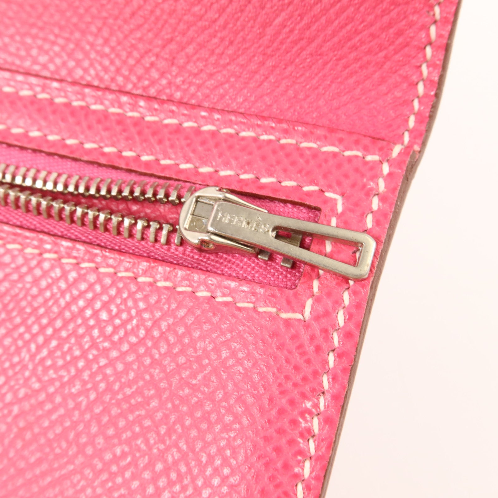 HERMES Epsom皮革Bearn W Snap長錢包Tosca/Rose Tyrien