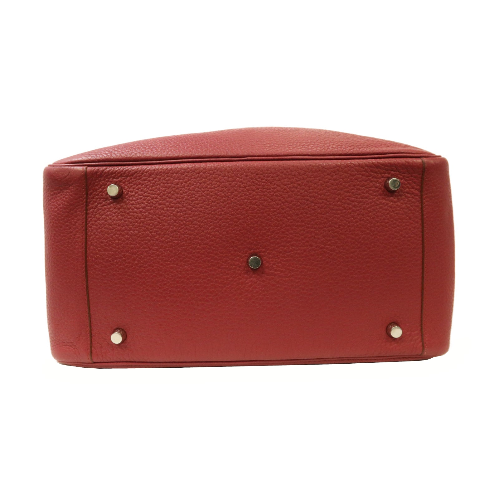 HERMES Clemence皮革Lindy 34銀扣手挽肩背兩用袋Ruby/紅色