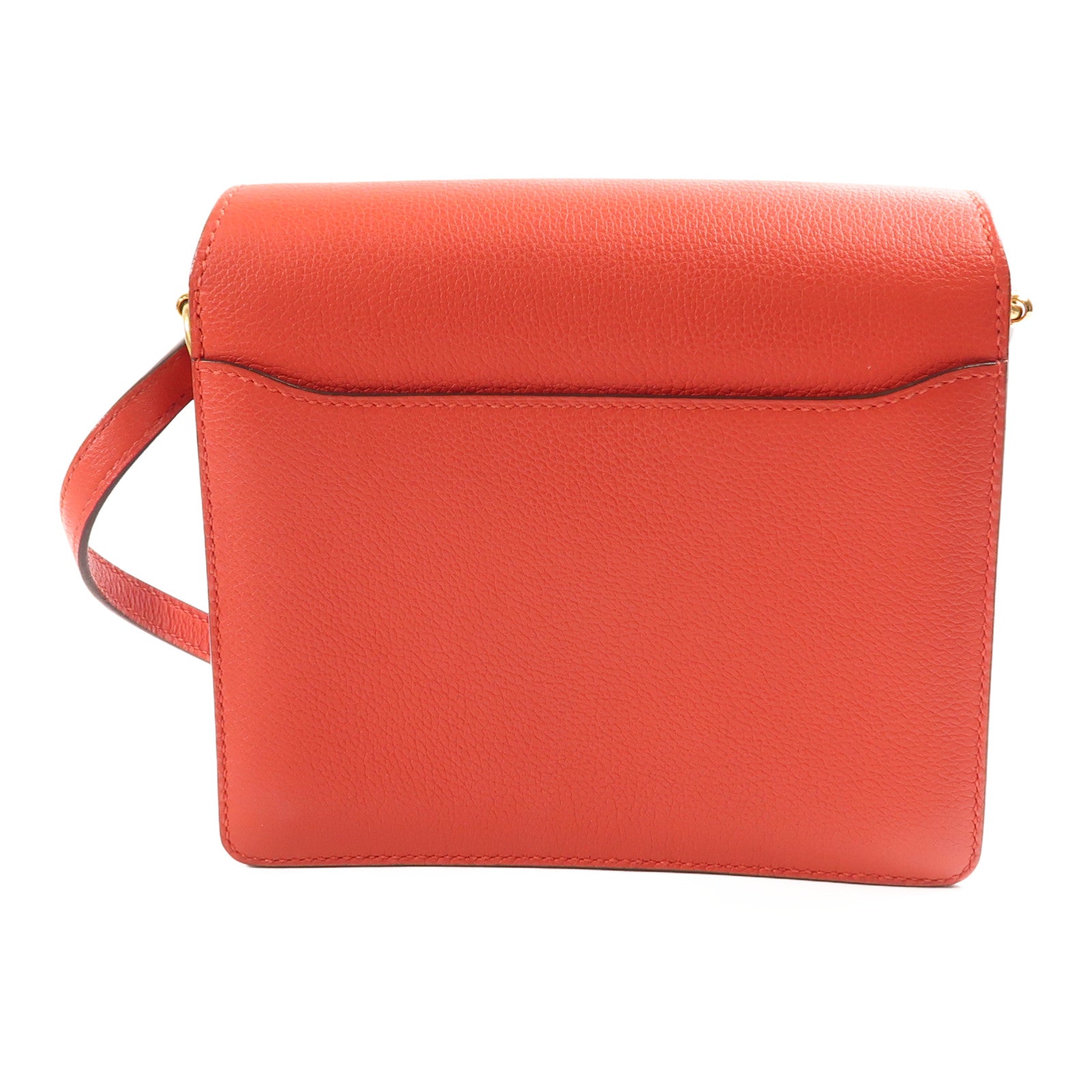 HERMES Evercolor皮革Roulis Mini金扣肩背袋Rouge Tomate