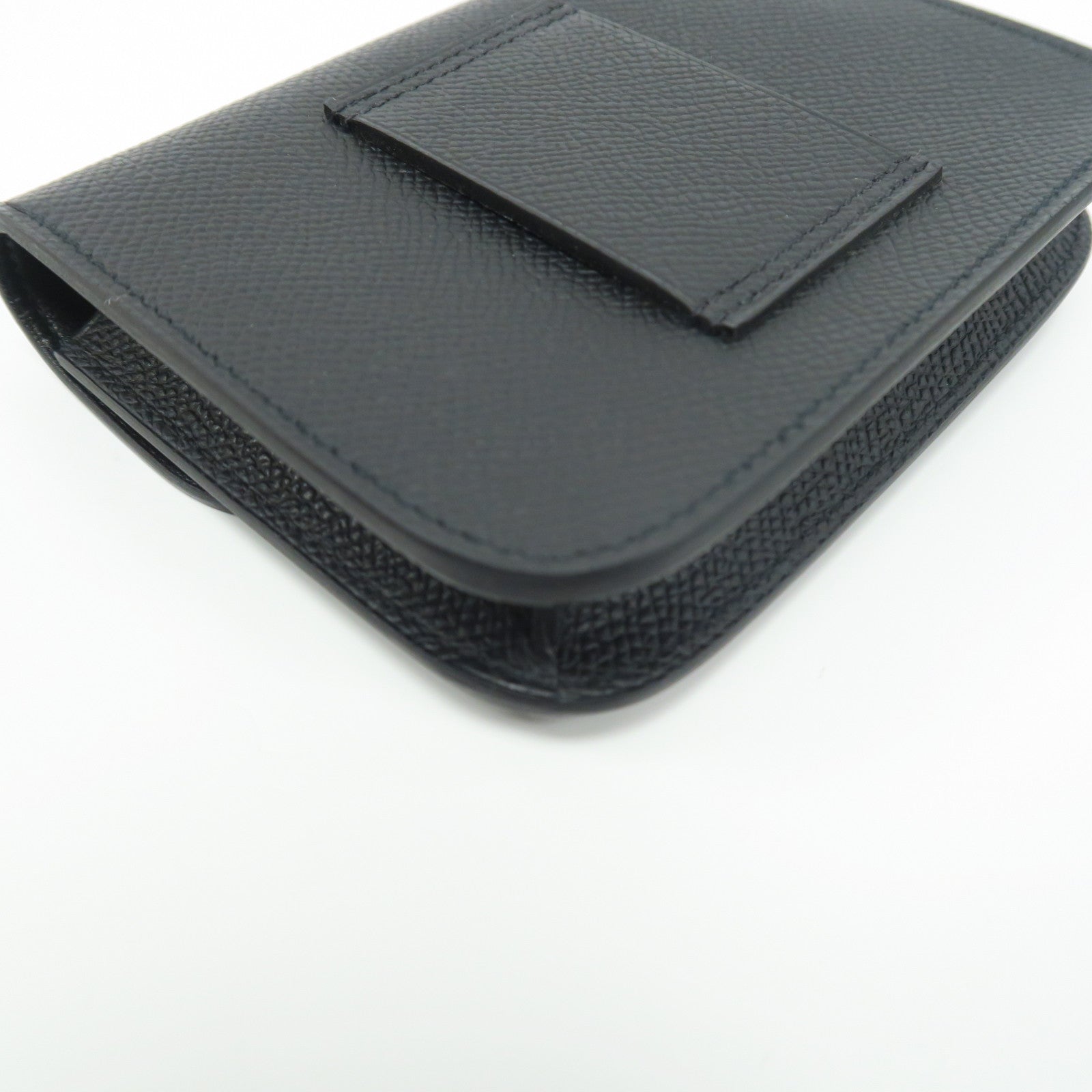 HERMES Veau Epsom皮革Constance Slim銀扣腰包經典黑