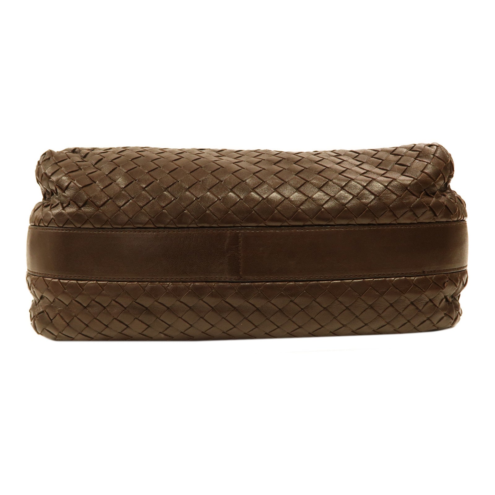 BOTTEGA VENETA 織紋皮革Shoulder Bag金扣肩背袋啡色