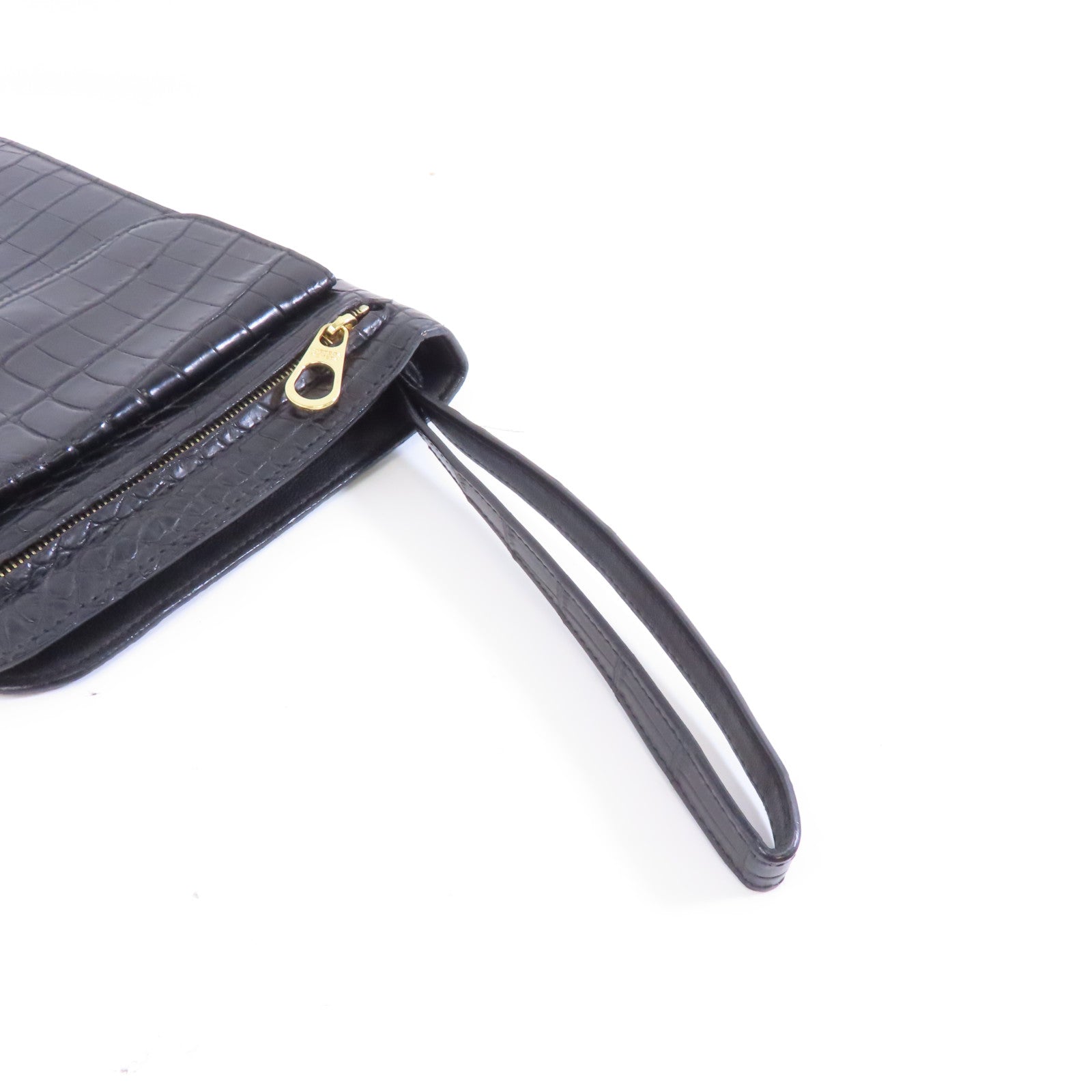 BOTTEGA VENETA 皮革Clutch Bag金扣手拿包黑色