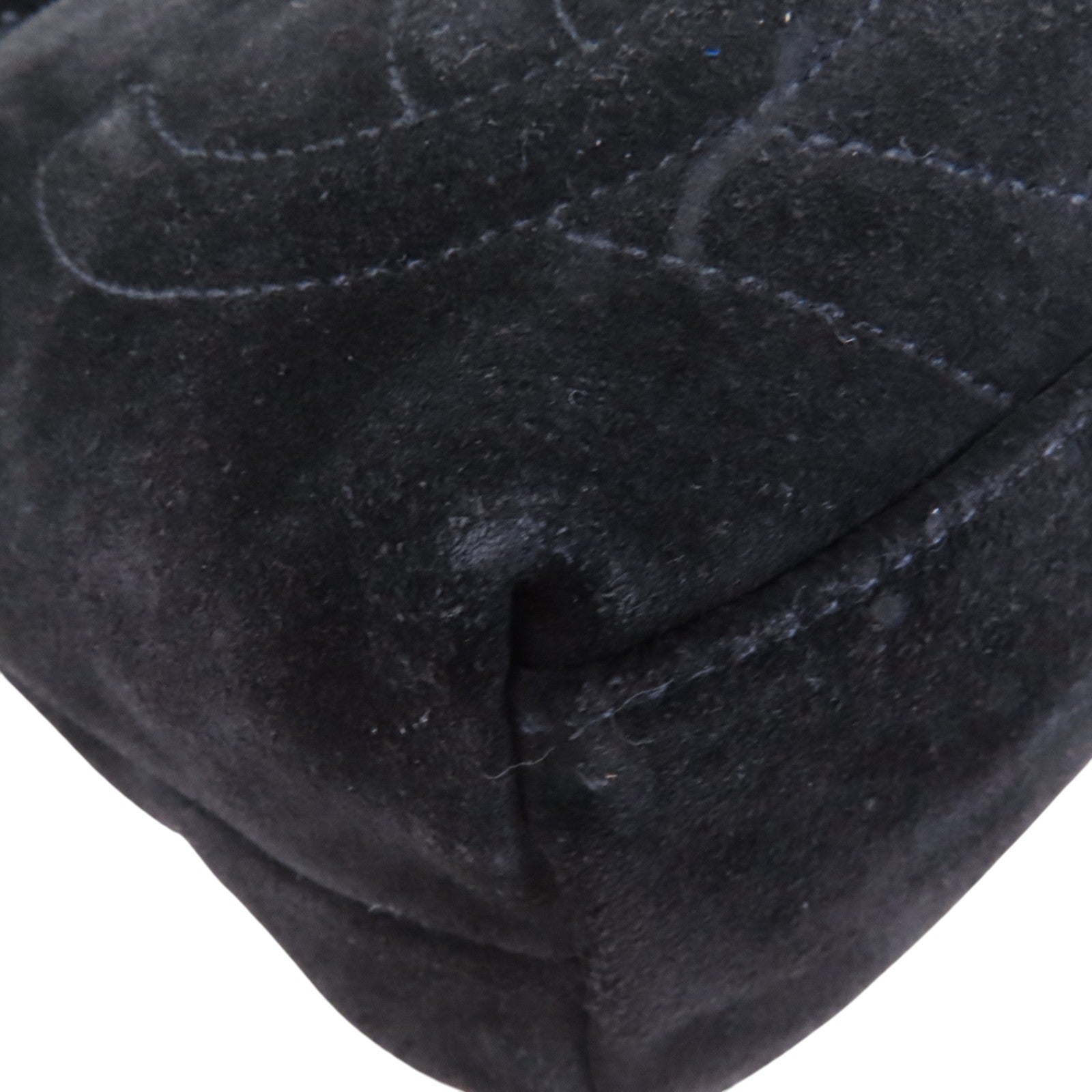 CHANEL 麂皮皮革Vintage Chain Shoulder Bag銀扣鏈帶肩背袋