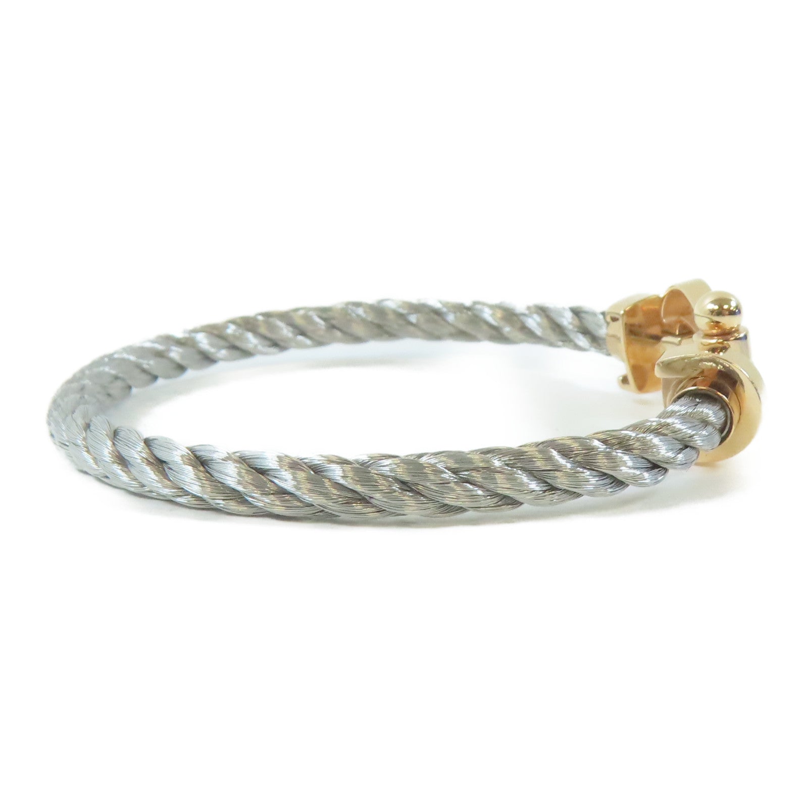 FRED 18K黃金Force 10 Bracelet手鐲銀色/綠色/啡色#15cm