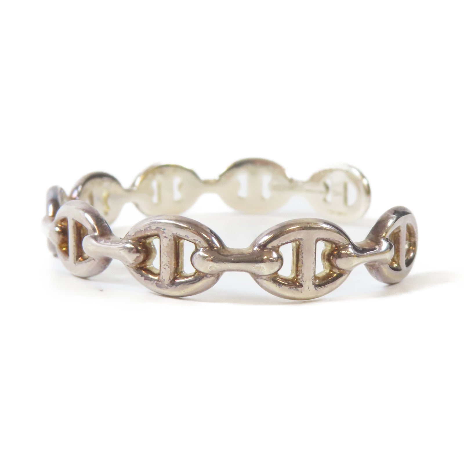 HERMES 925純銀Chaine D'ancre Enchainee Bracelet#16cm
