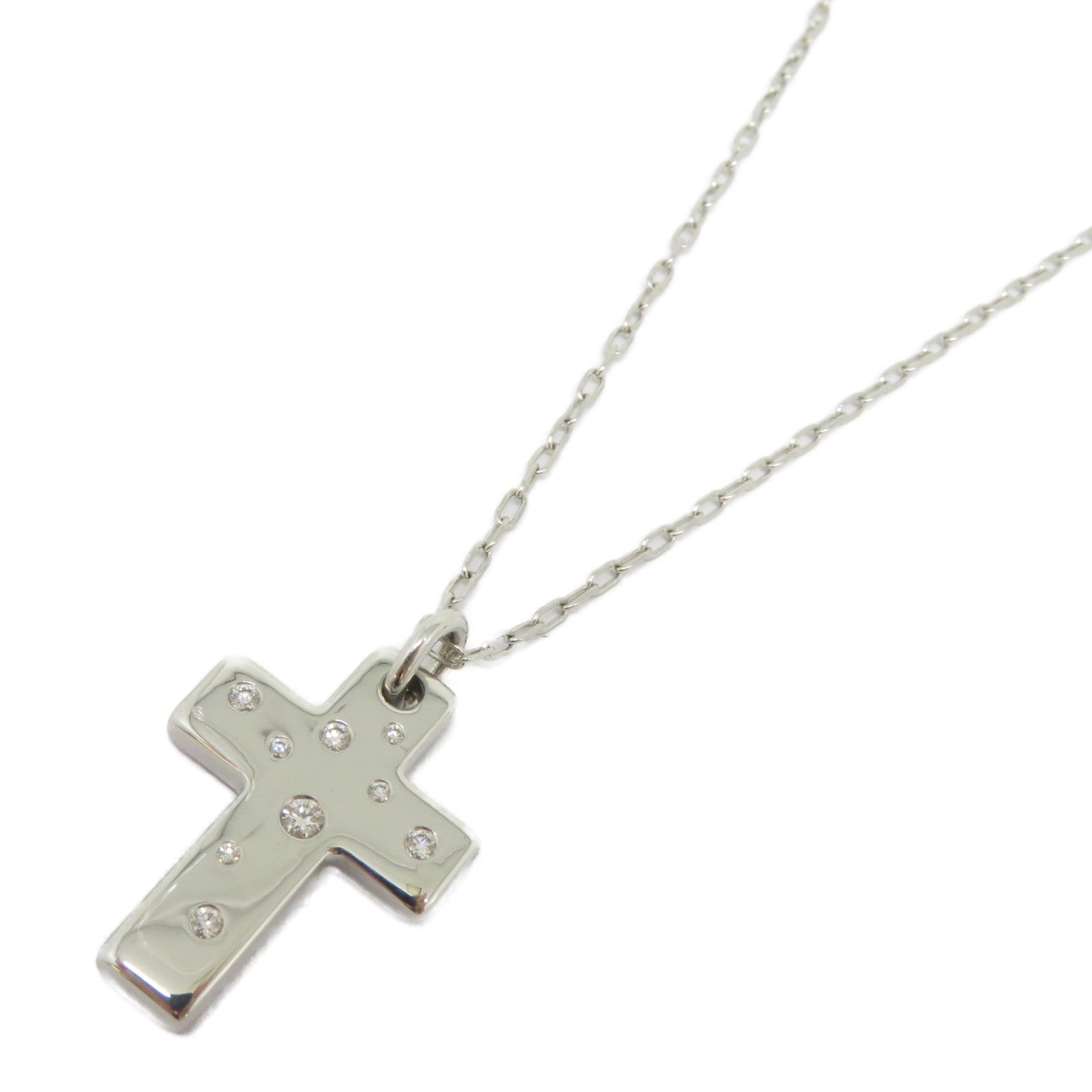 TIFFANY＆CO 18K白金Etoile Cross Necklace項鍊