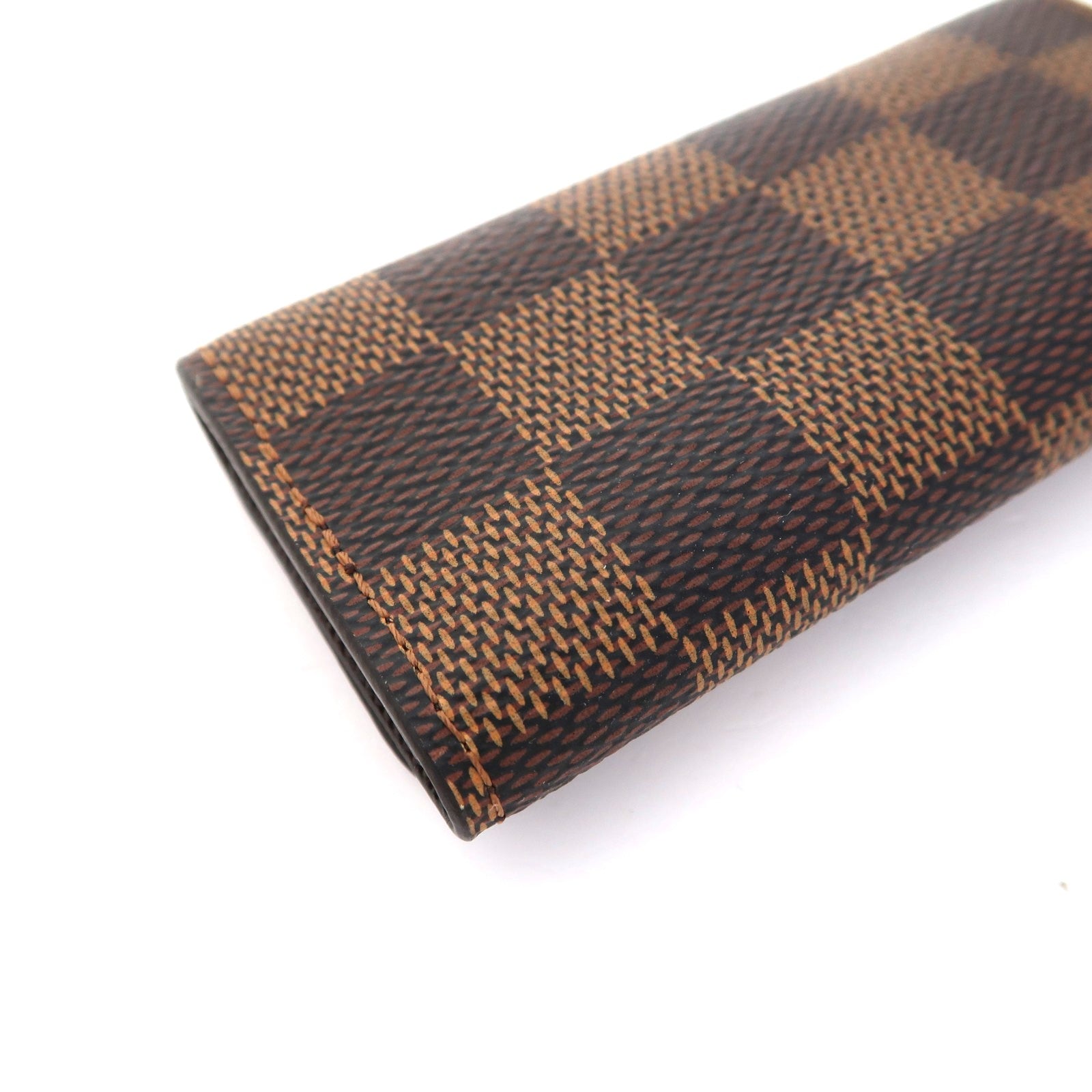 LOUIS VUITTON Damier Key Case金扣鎖匙扣棕色