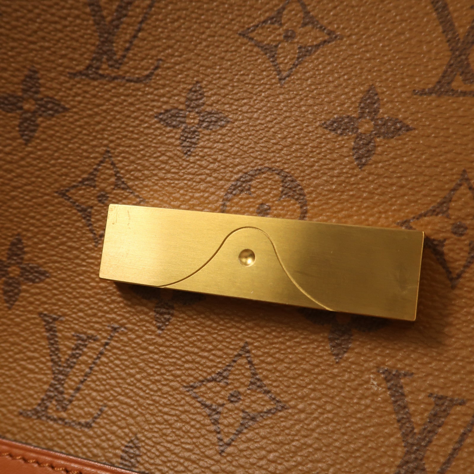 LOUIS VUITTON Monogram Reverse Dauphine MM金扣肩背兩用袋啡色