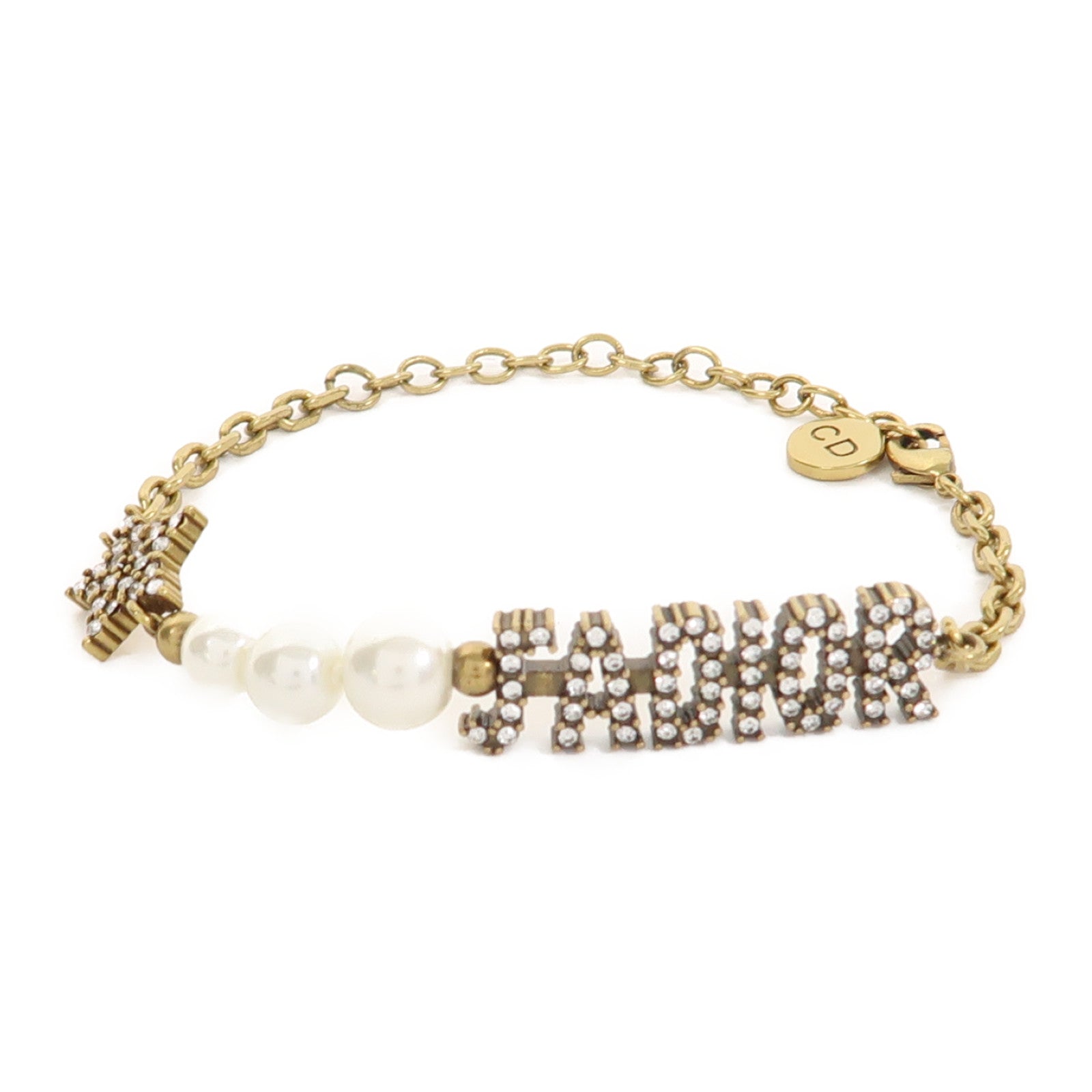 Dior 金屬/水晶J'Adior Bracelet手鏈金色