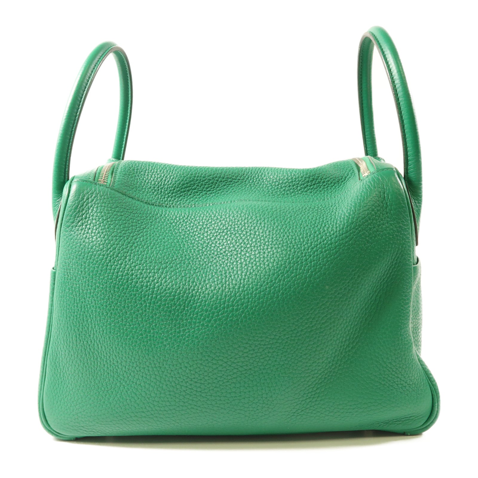 HERMES Clemence皮革Lindy 30銀扣手挽肩背兩用袋Vert Vertigo綠色