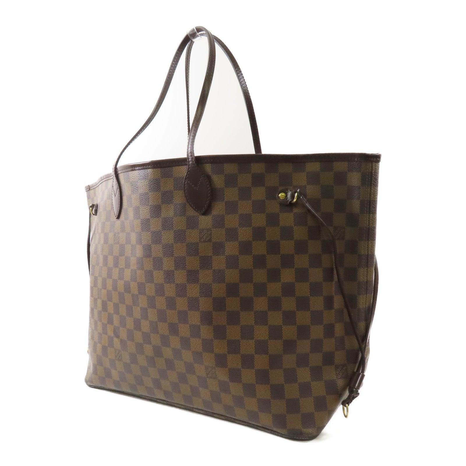 LOUIS VUITTON Damier Neverfull GM金扣手挽袋