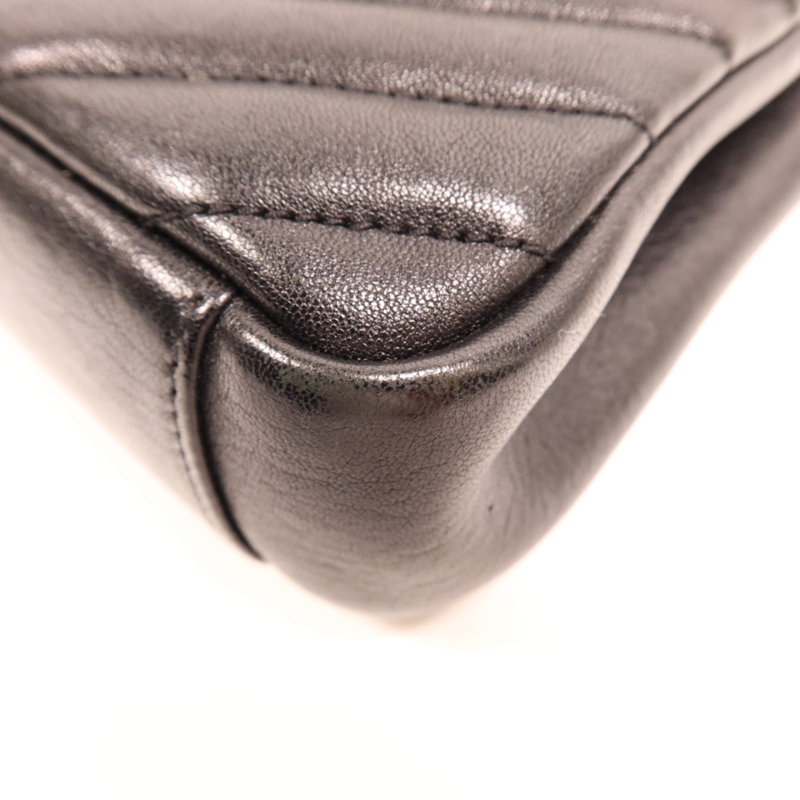 SAINT LAURENT 牛皮皮革College銀扣鏈帶肩背袋