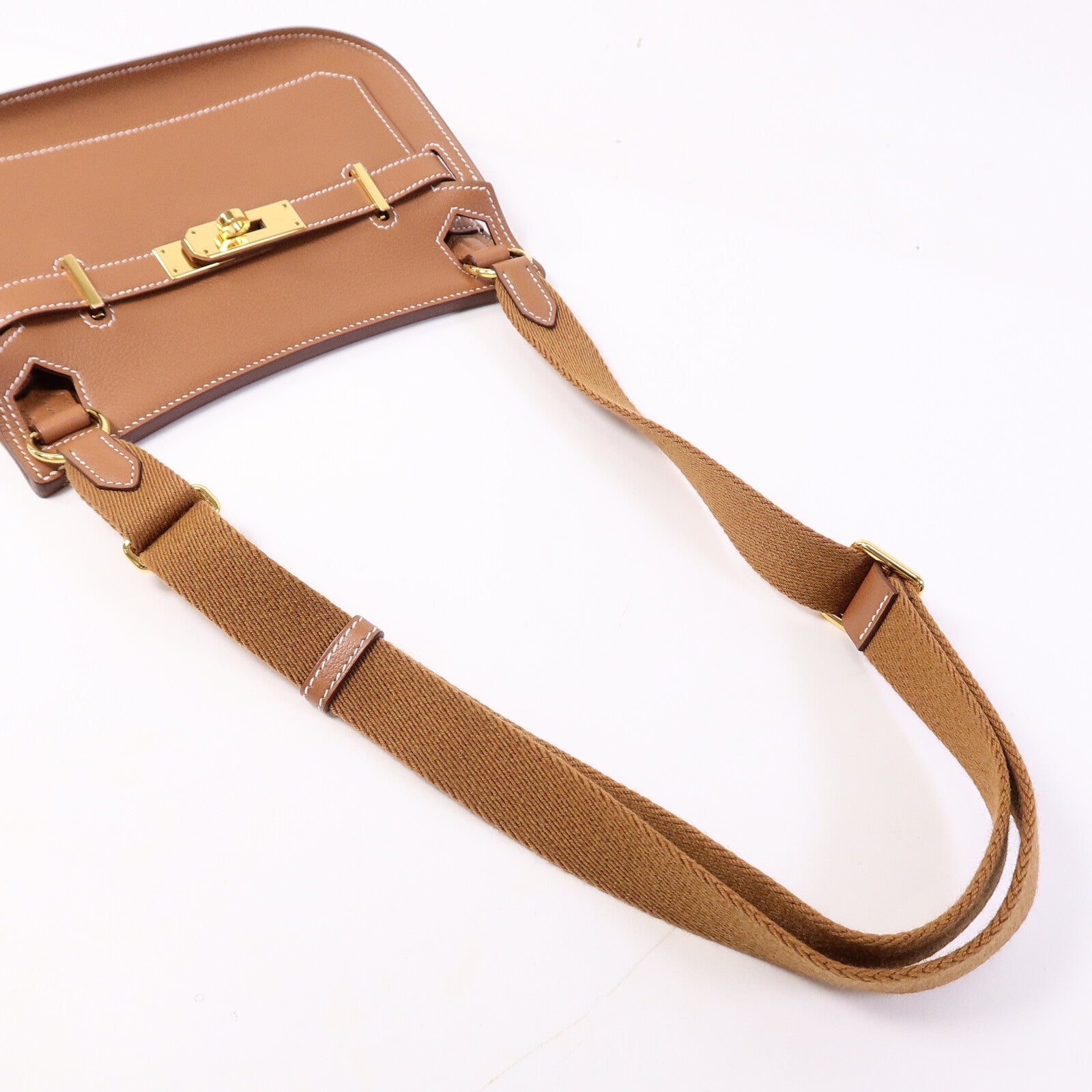 HERMES Evercolor皮革Mini Jypsiere肩背袋Gold