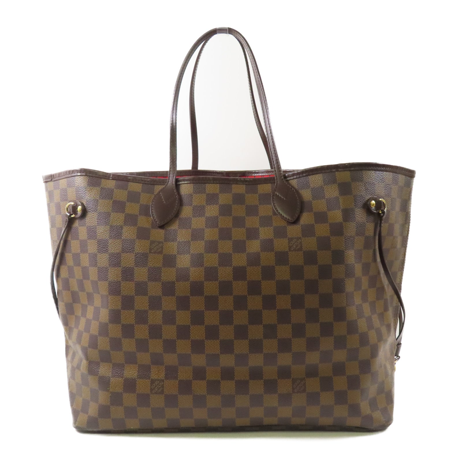 LOUIS VUITTON Damier Neverfull GM金扣手挽袋