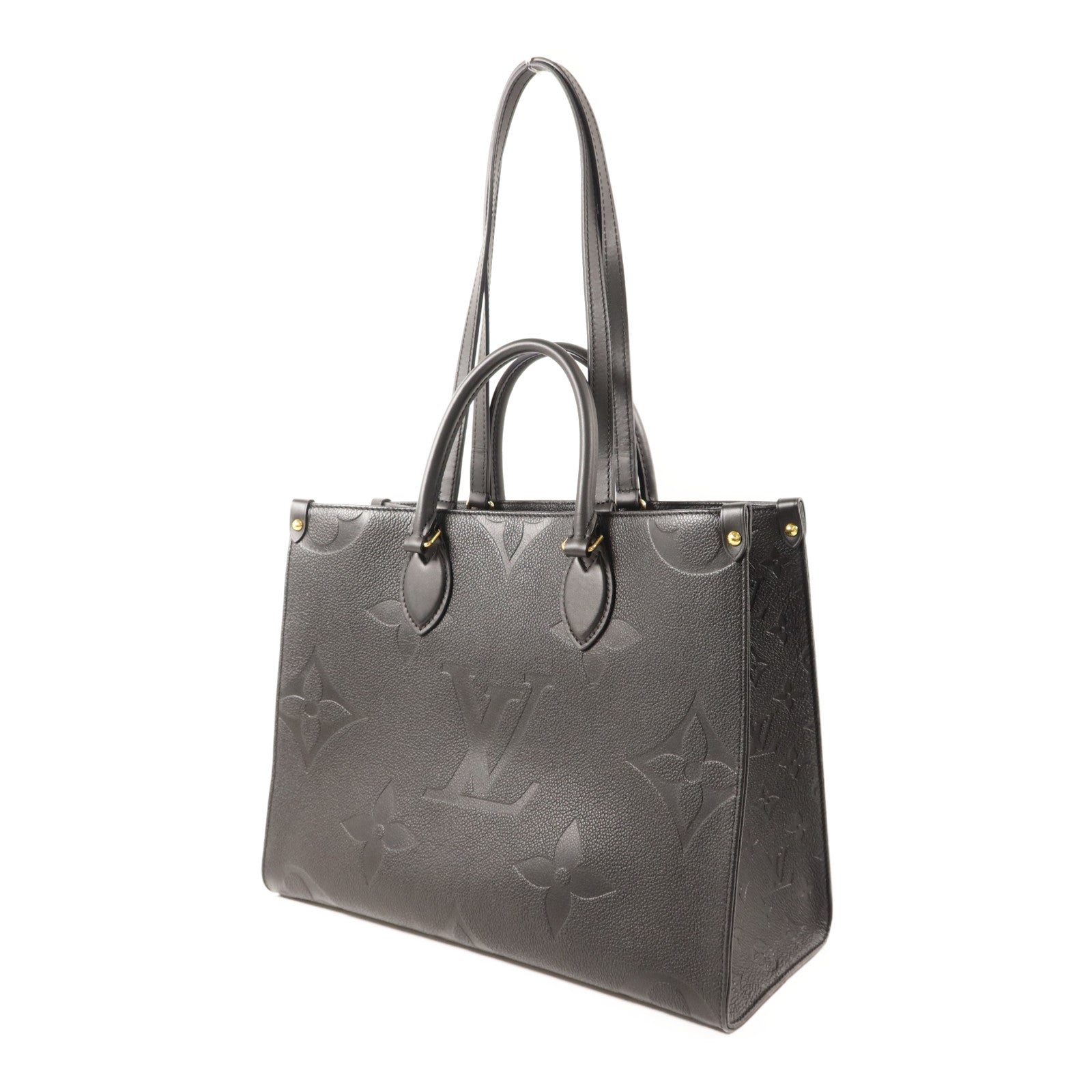 LOUIS VUITTON Monogram Empreinte On The Go MM金扣手挽肩背兩用袋