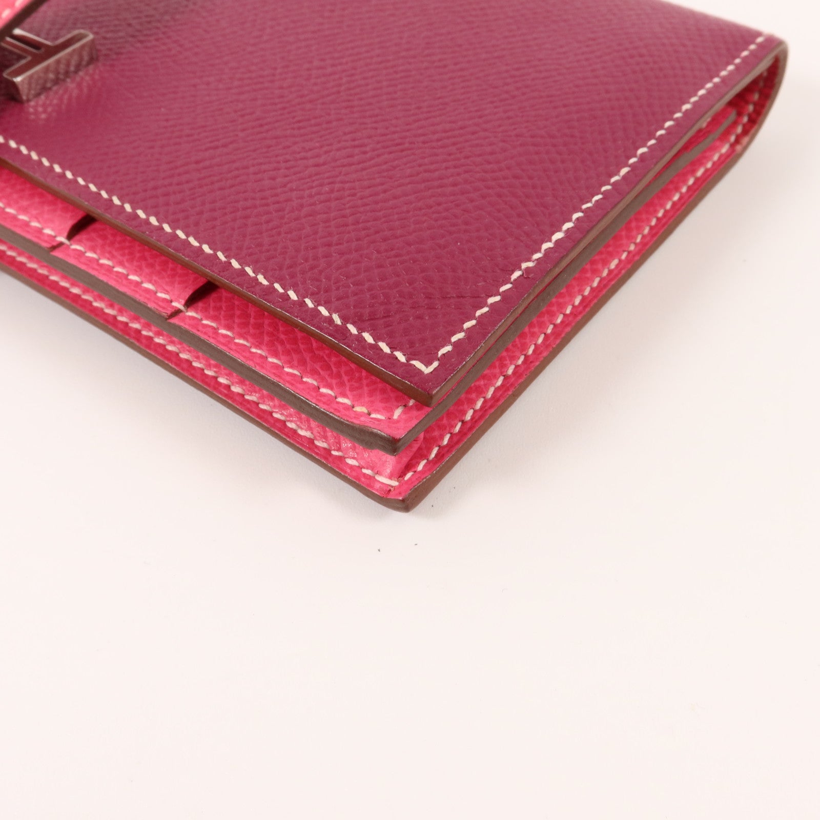 HERMES Epsom皮革Bearn W Snap長錢包Tosca/Rose Tyrien